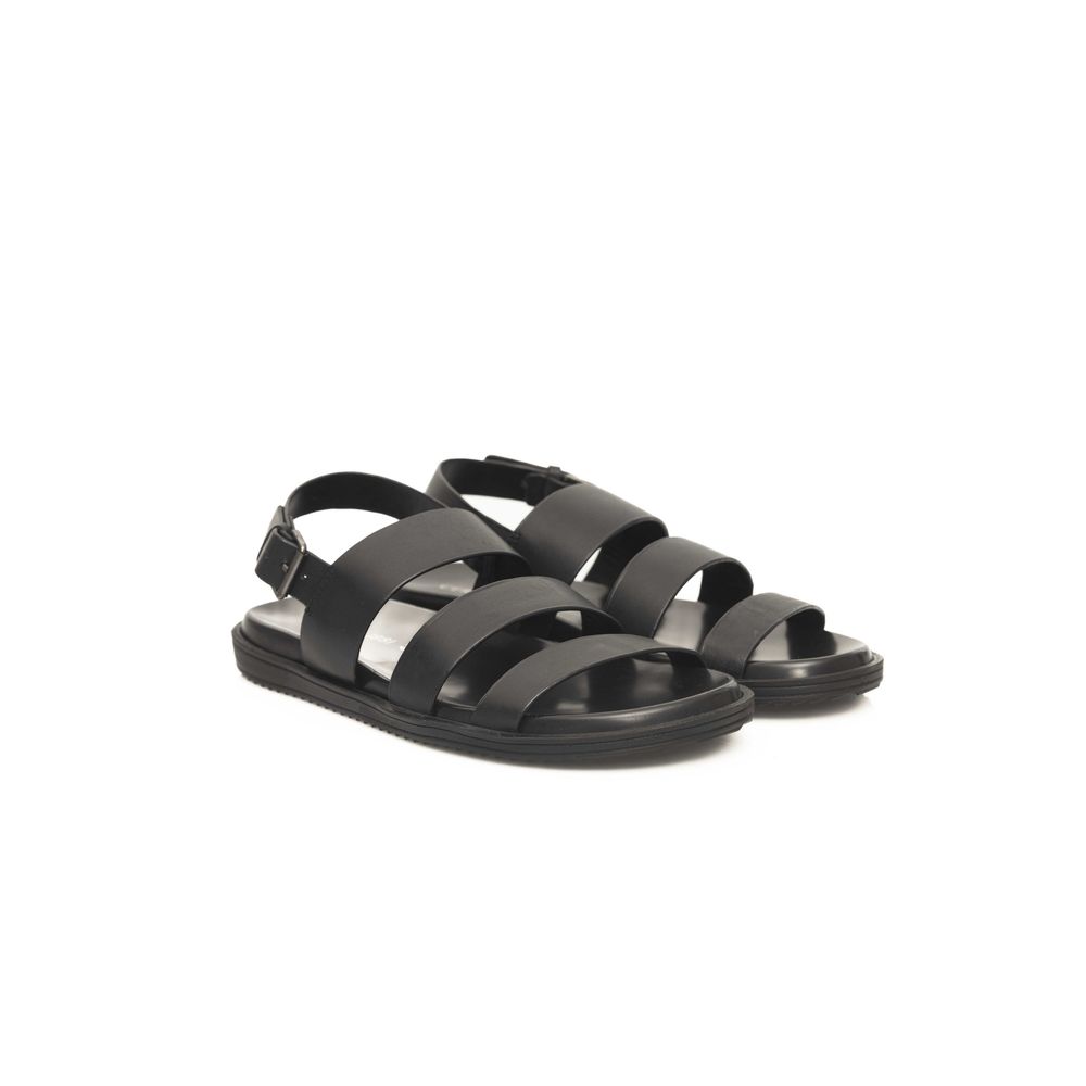 Black Leather Men Sandal