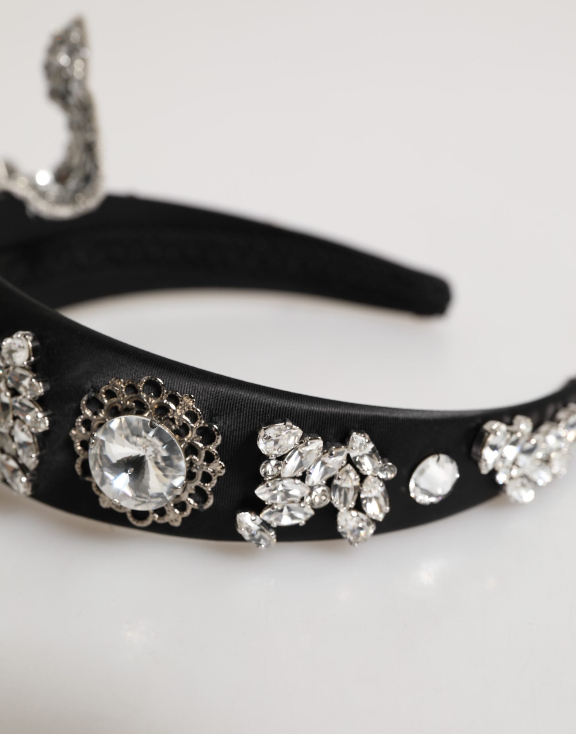 Black Hair Flower Crystal LIMONI Women Headband Diadem