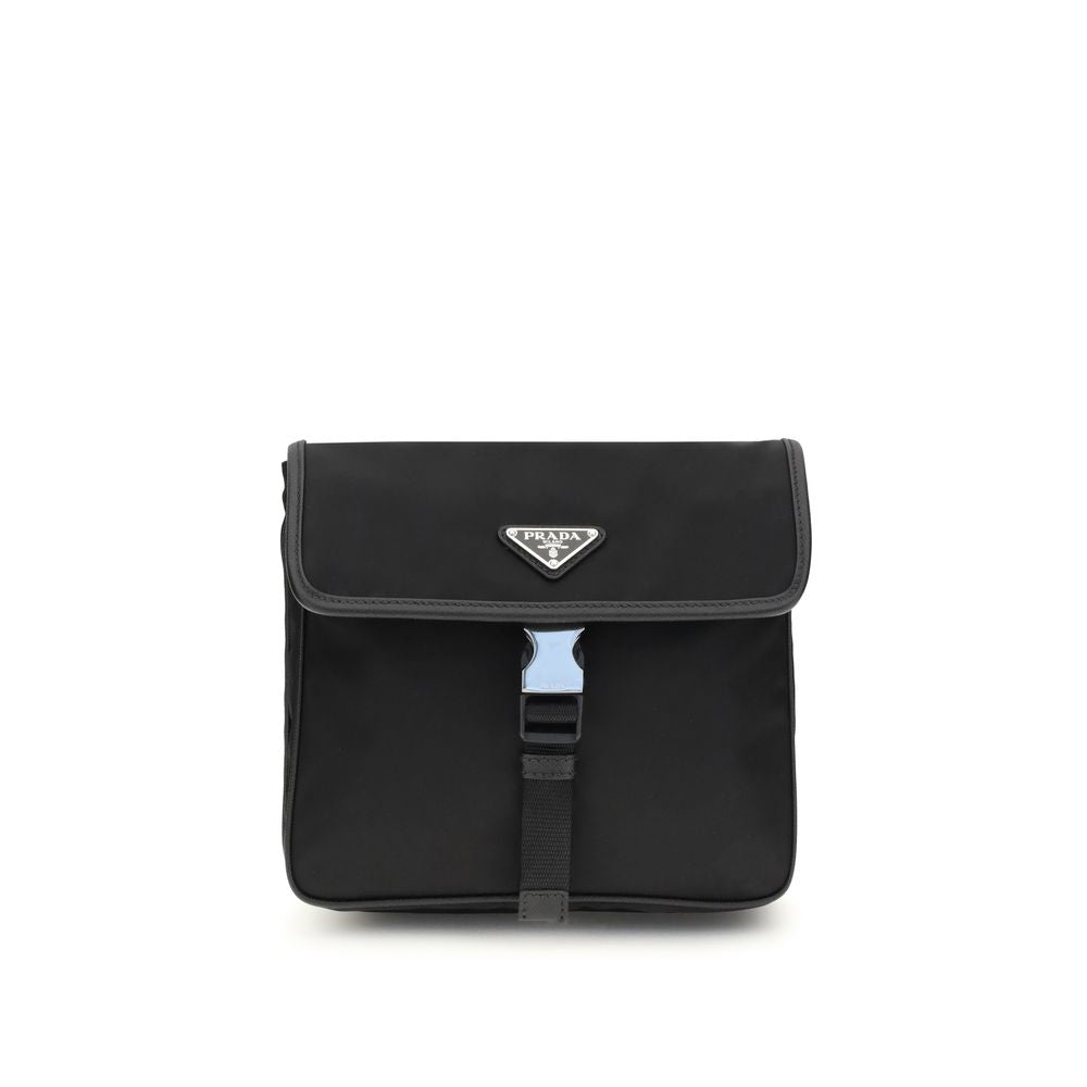 Black Recycled Polyamide Shoulder Bag