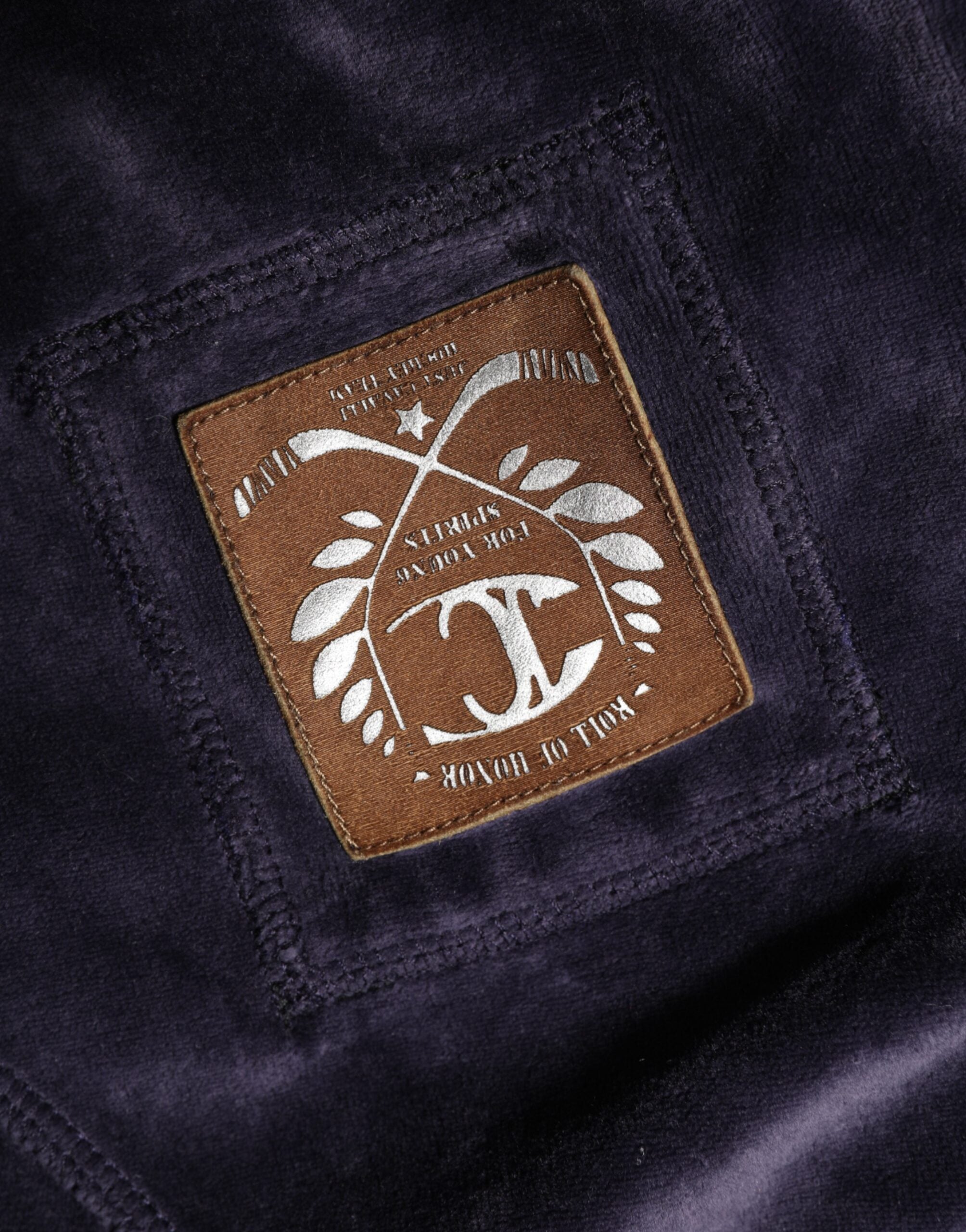 Purple Cotton Blend Velvet Zip-Up Hoodie Sweatshirt Sweater