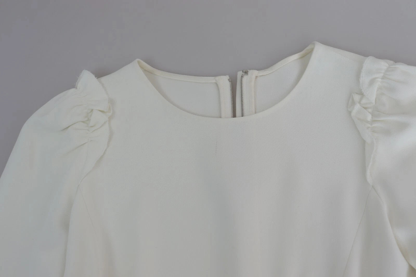 White Viscose Acetate Short Sleeve Blouse Top