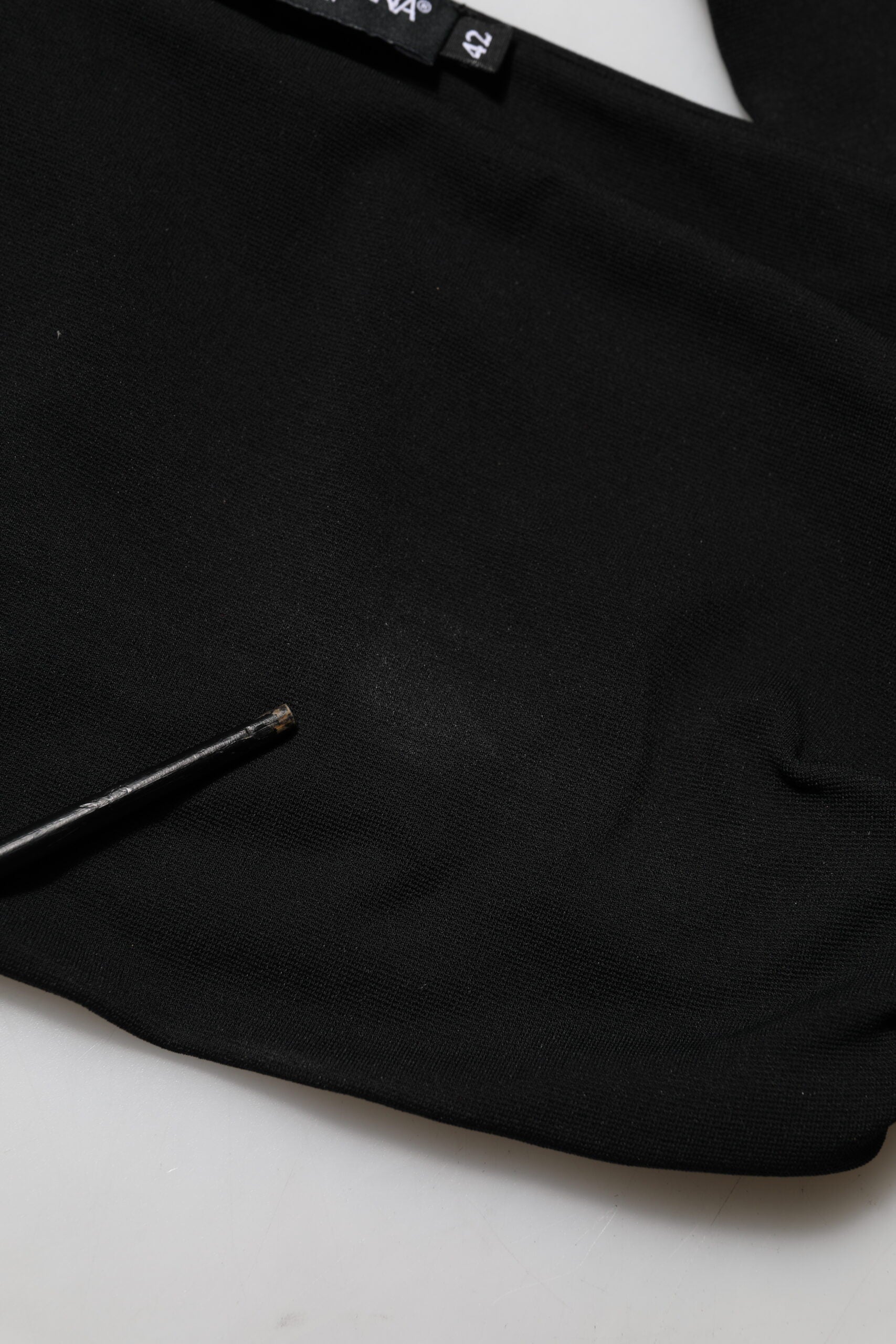 Black Viscose Halter Off Shoulder Cropped Top