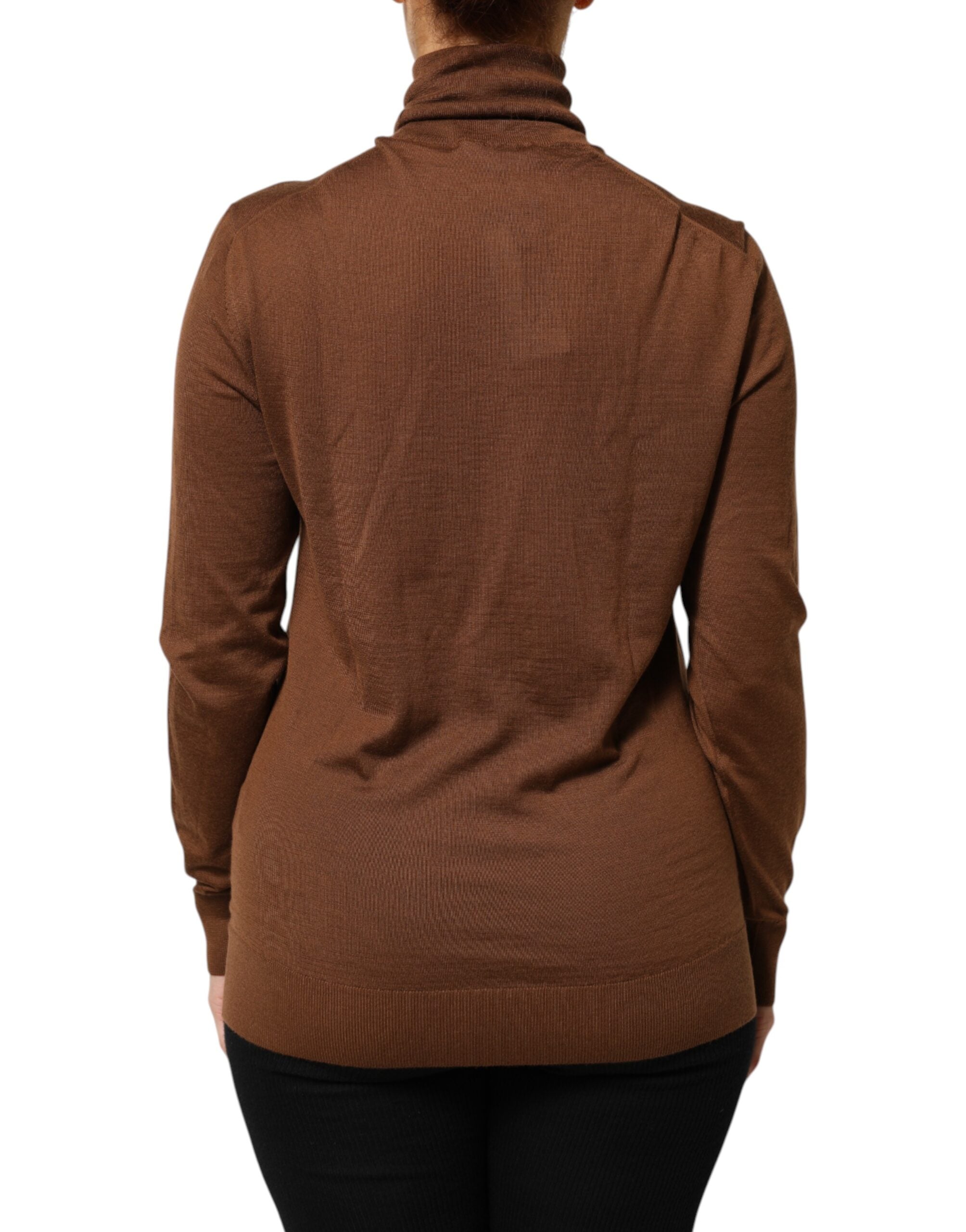 Brown Cashmere Turtle Neck Pullover Sweater