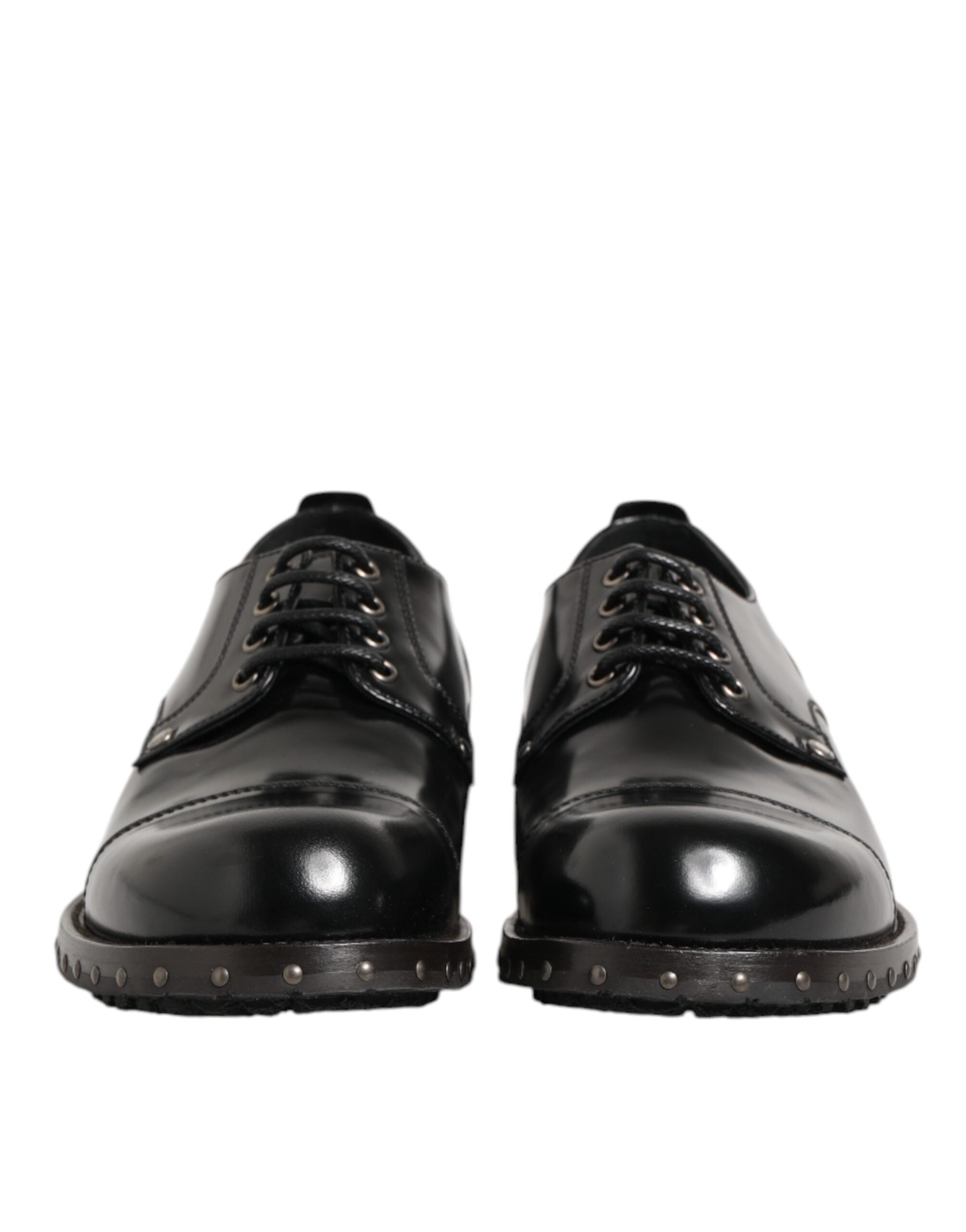 Black Leather Studded Men Formal Derby Shoes