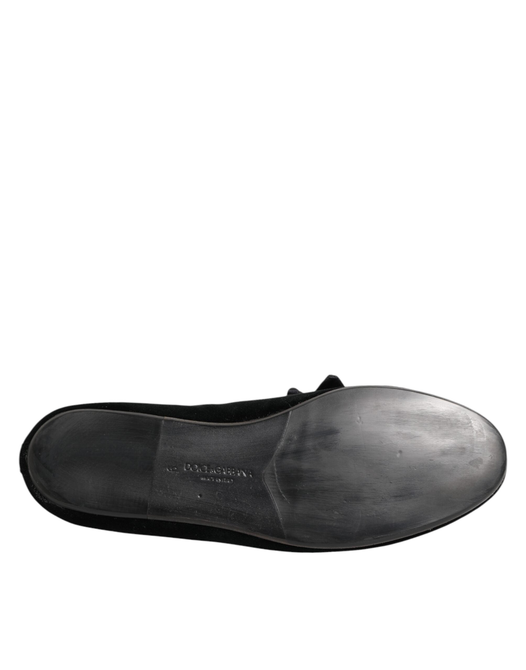 Black Suede Cotton Rose Slip On Loafers Shoes