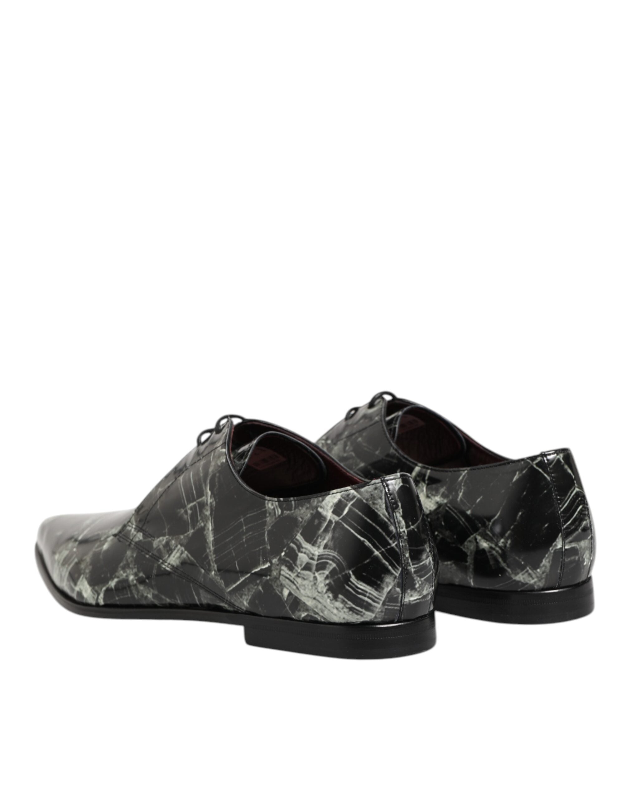 Marbled Pattern Dress Lace Up Derby Shoes