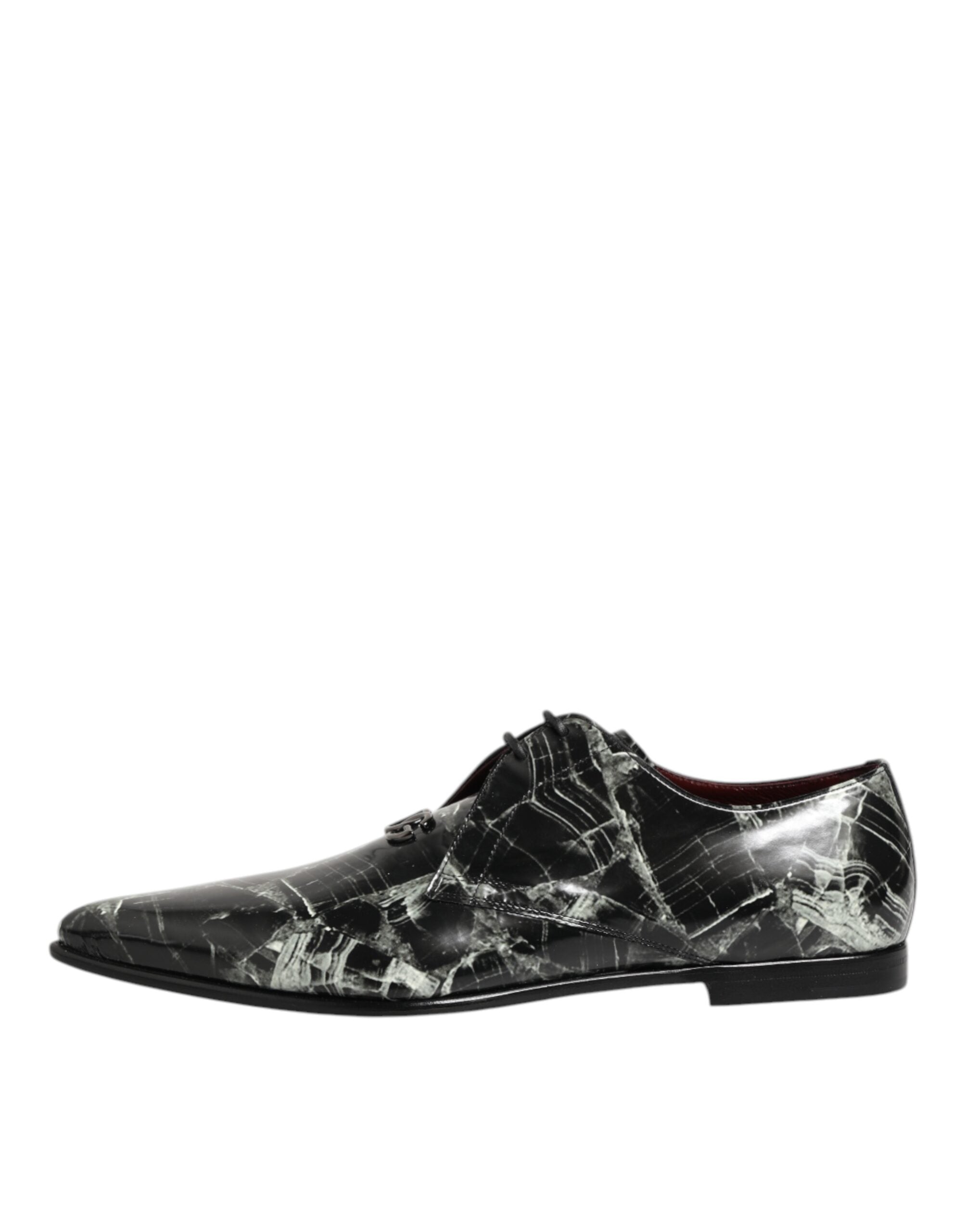 Marbled Pattern Dress Lace Up Derby Shoes