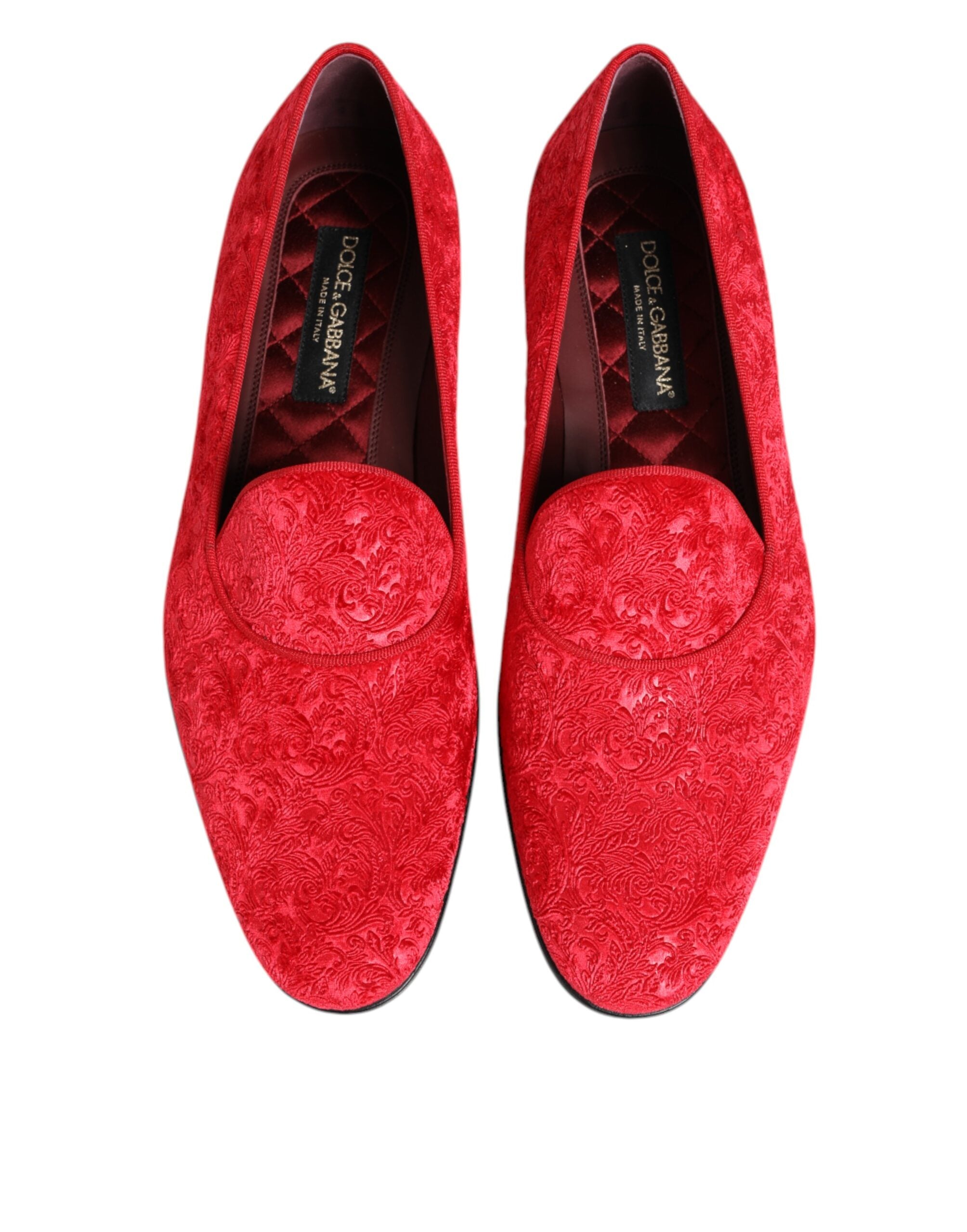 Red Jacquard Loafers Formal Men Dress Shoes