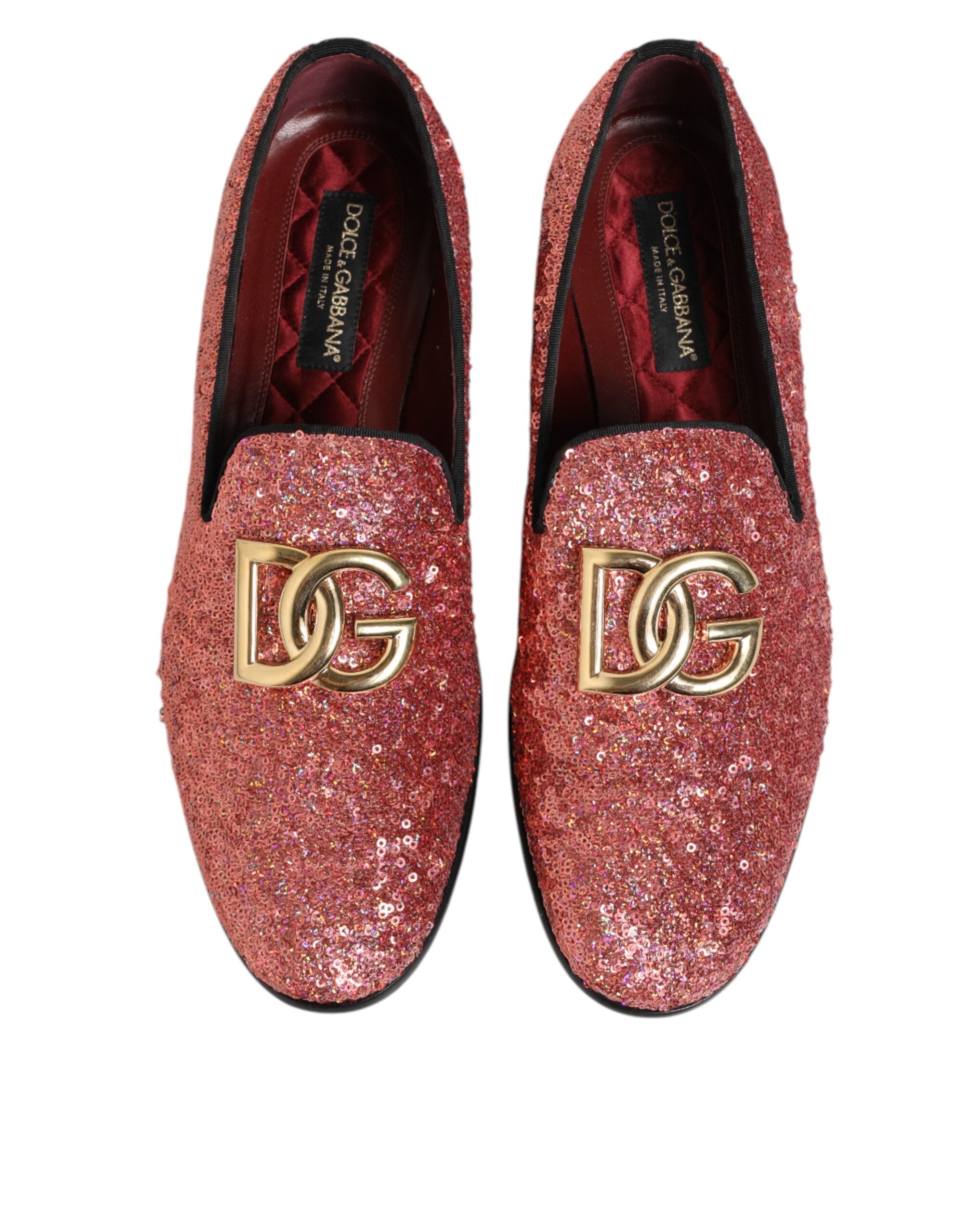 Pink Sequined Loafers Formal Dress Men Shoes
