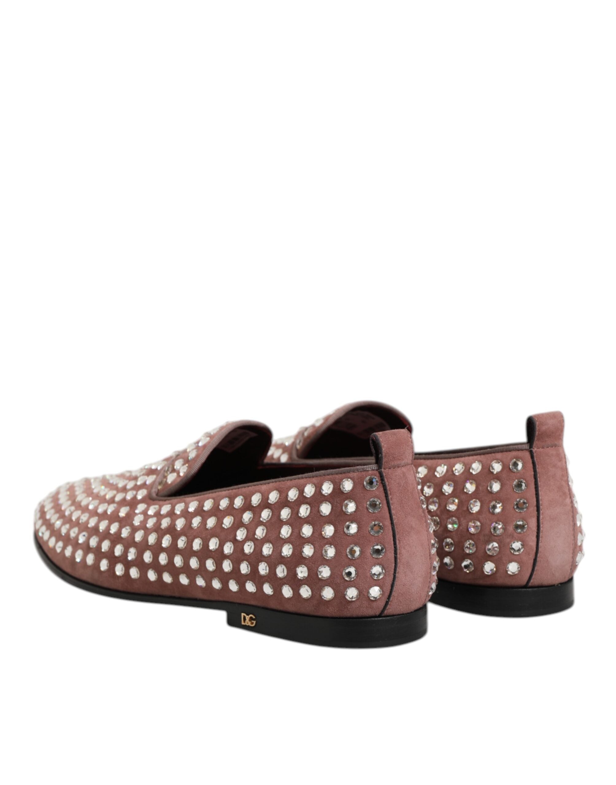 Pink Suede Crystals Loafers Men Dress Shoes