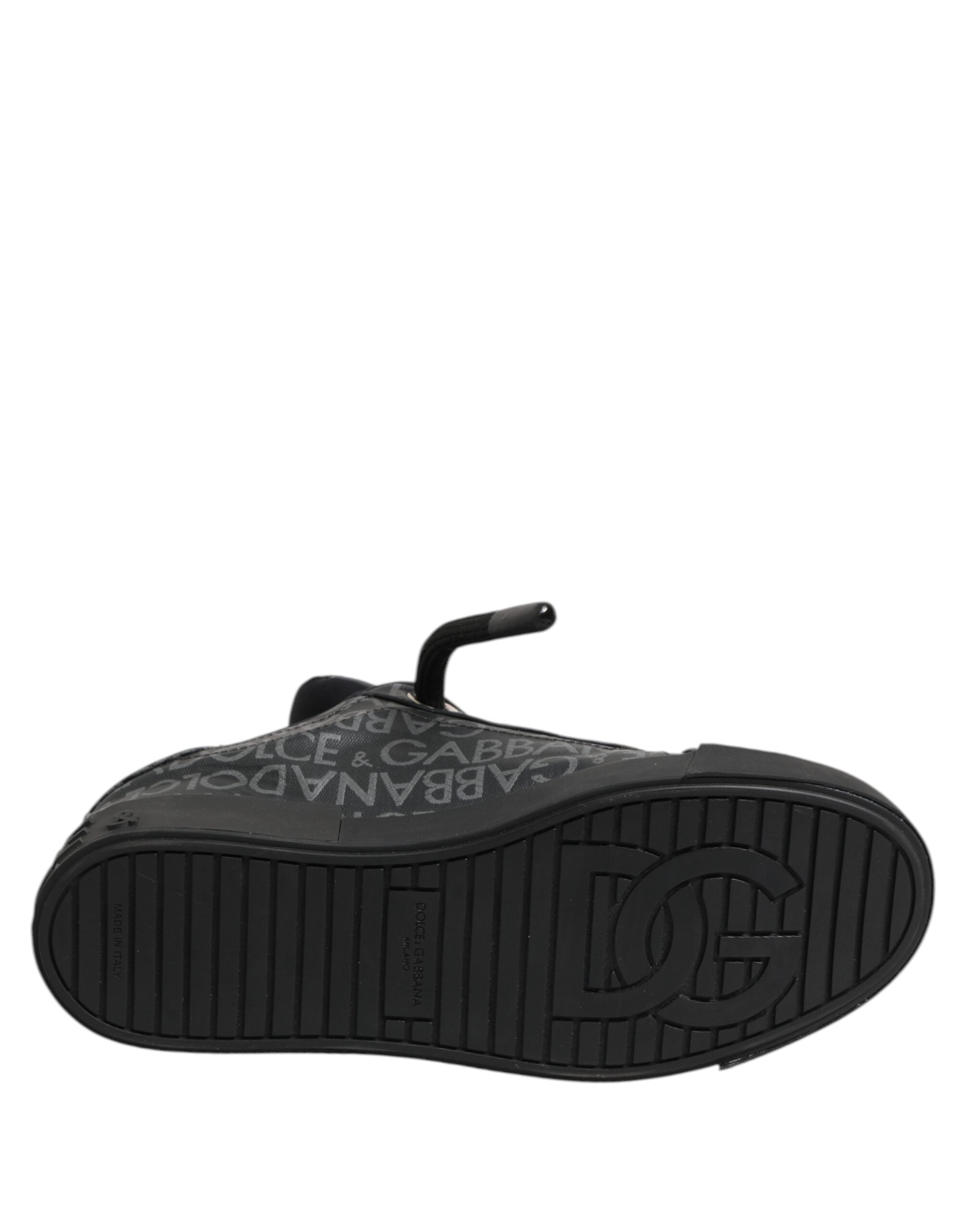 Black Cotton Denim Logo Low Top Sneakers  Shoes