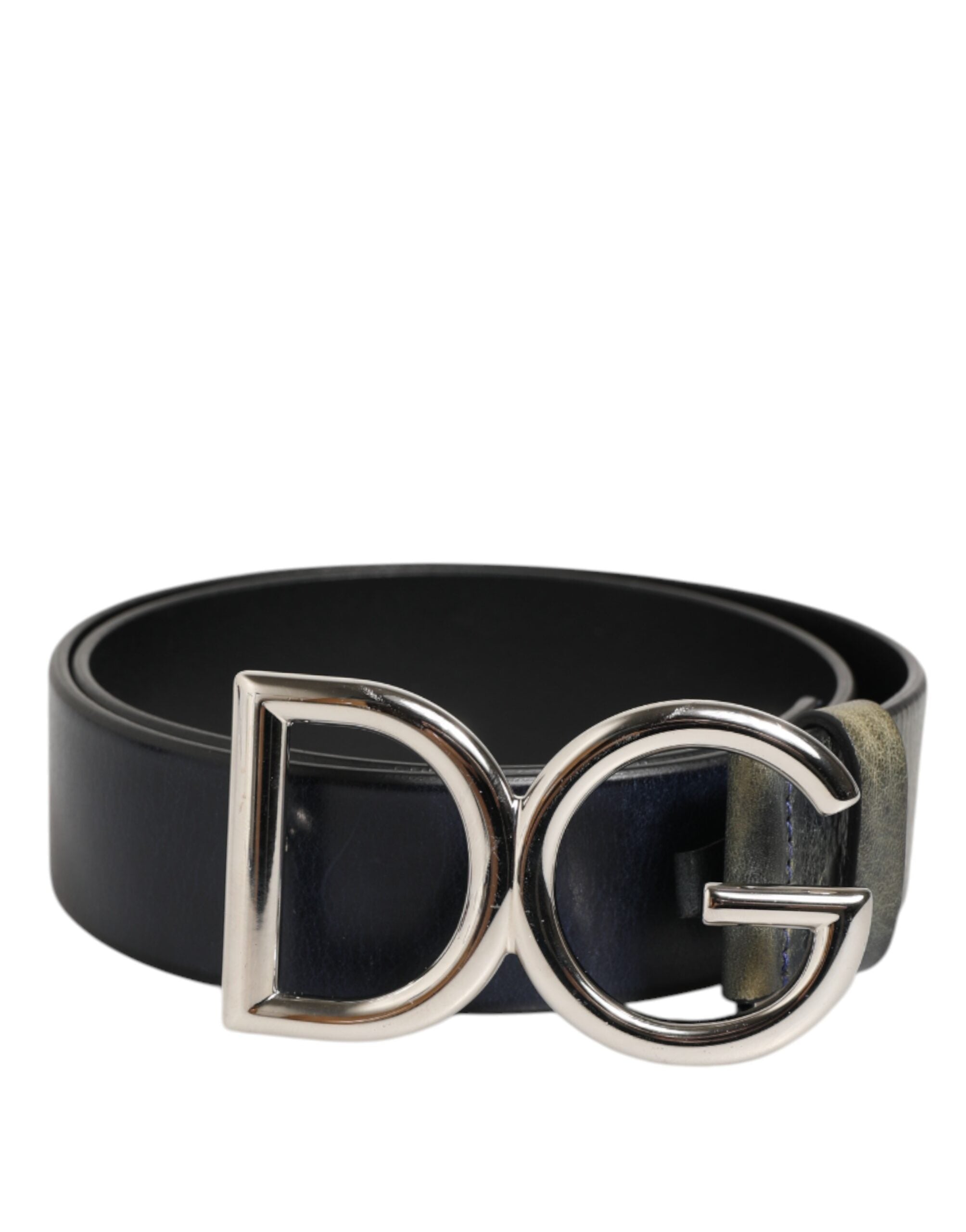 Black Classic Silver Metal DG Logo Buckle Belt
