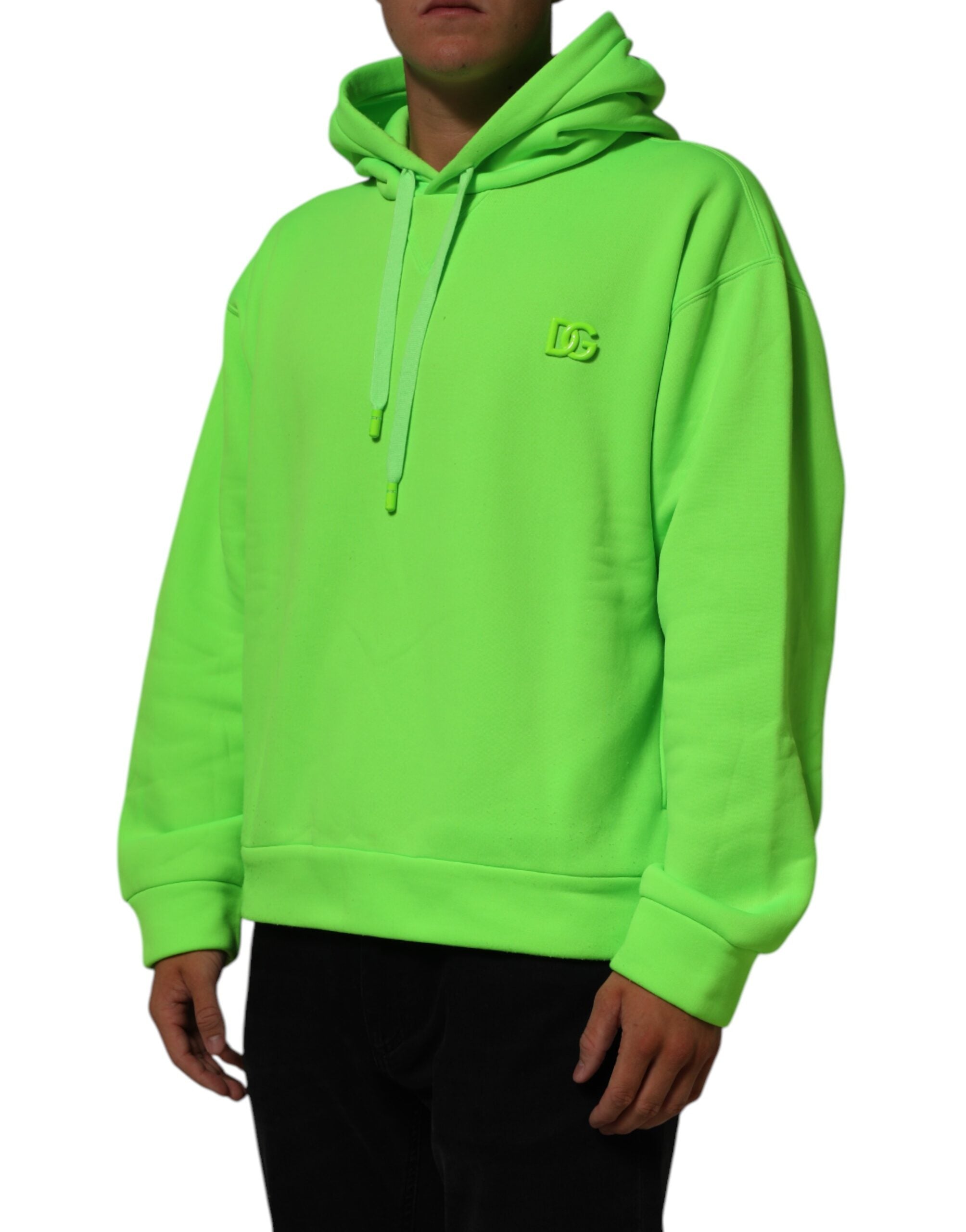 Green DG Logo Men Hooded Sweatshirt Sweater