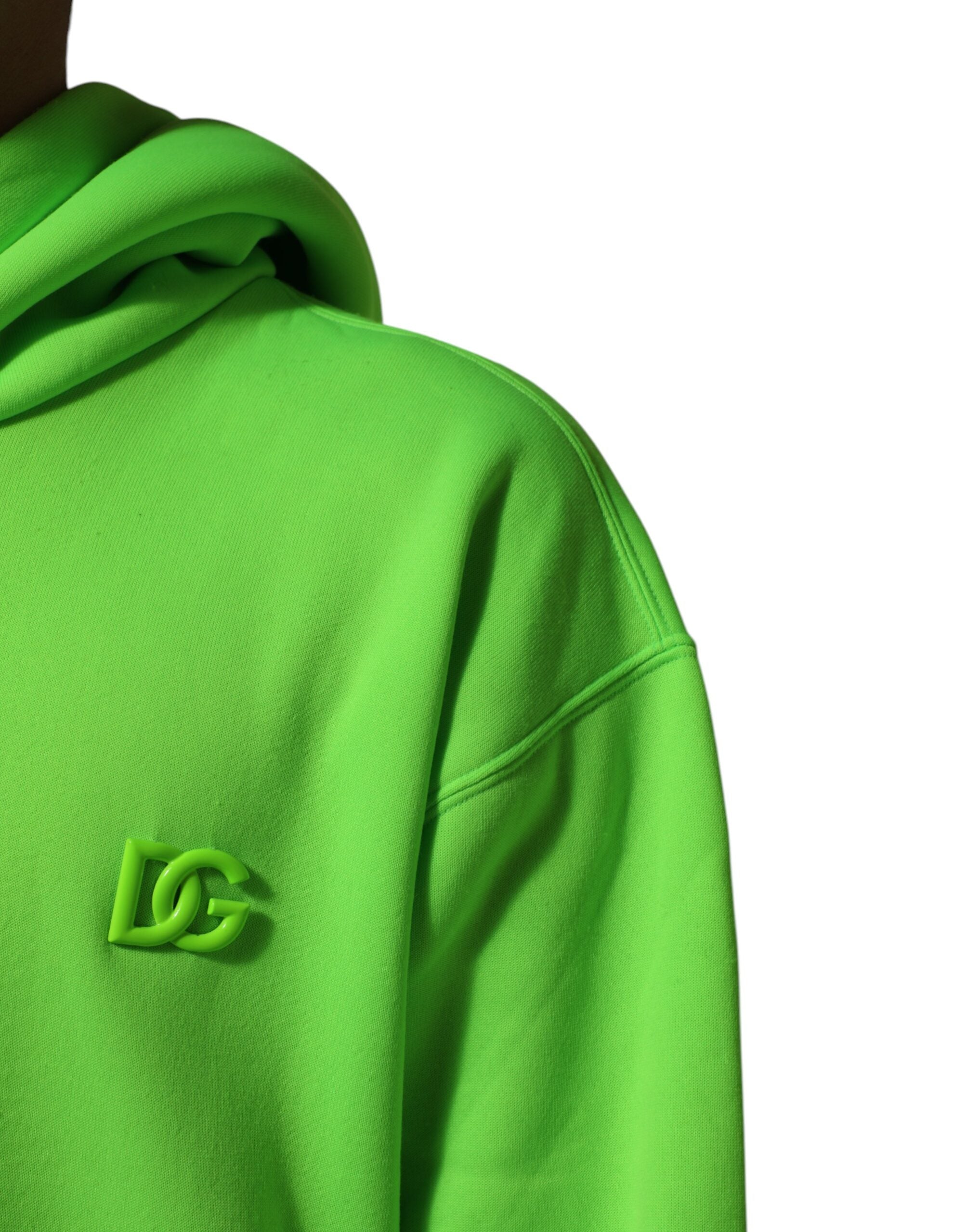Green DG Logo Men Hooded Sweatshirt Sweater