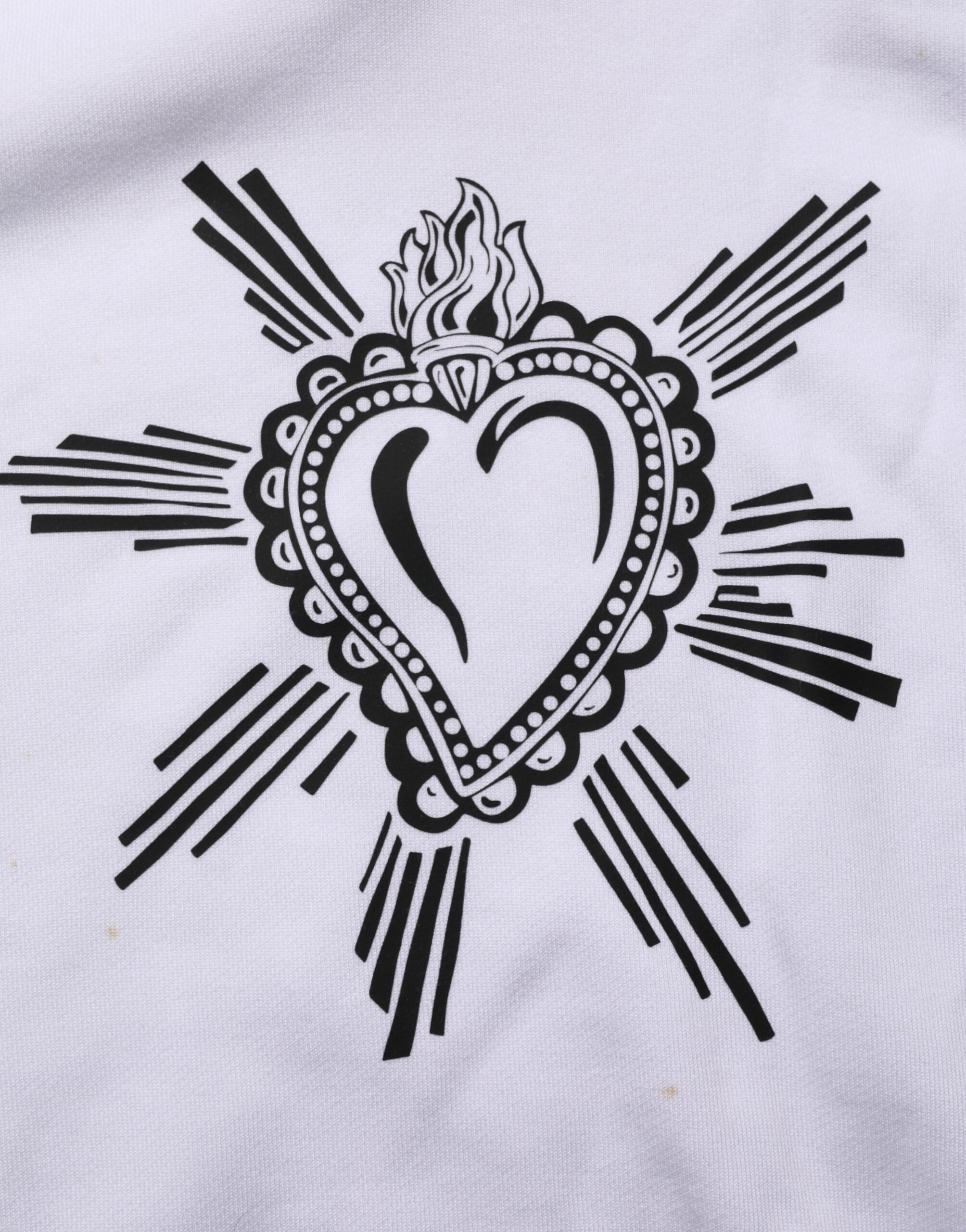 White Sacred Heart Hooded Sweatshirt Sweater