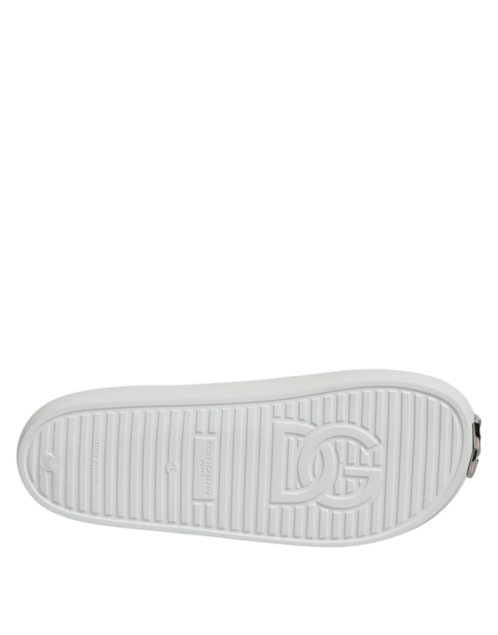 White Logo Slides Sandals Men Beachwear Shoes