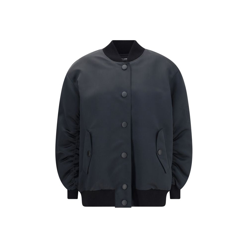 Black Polyester Bomber