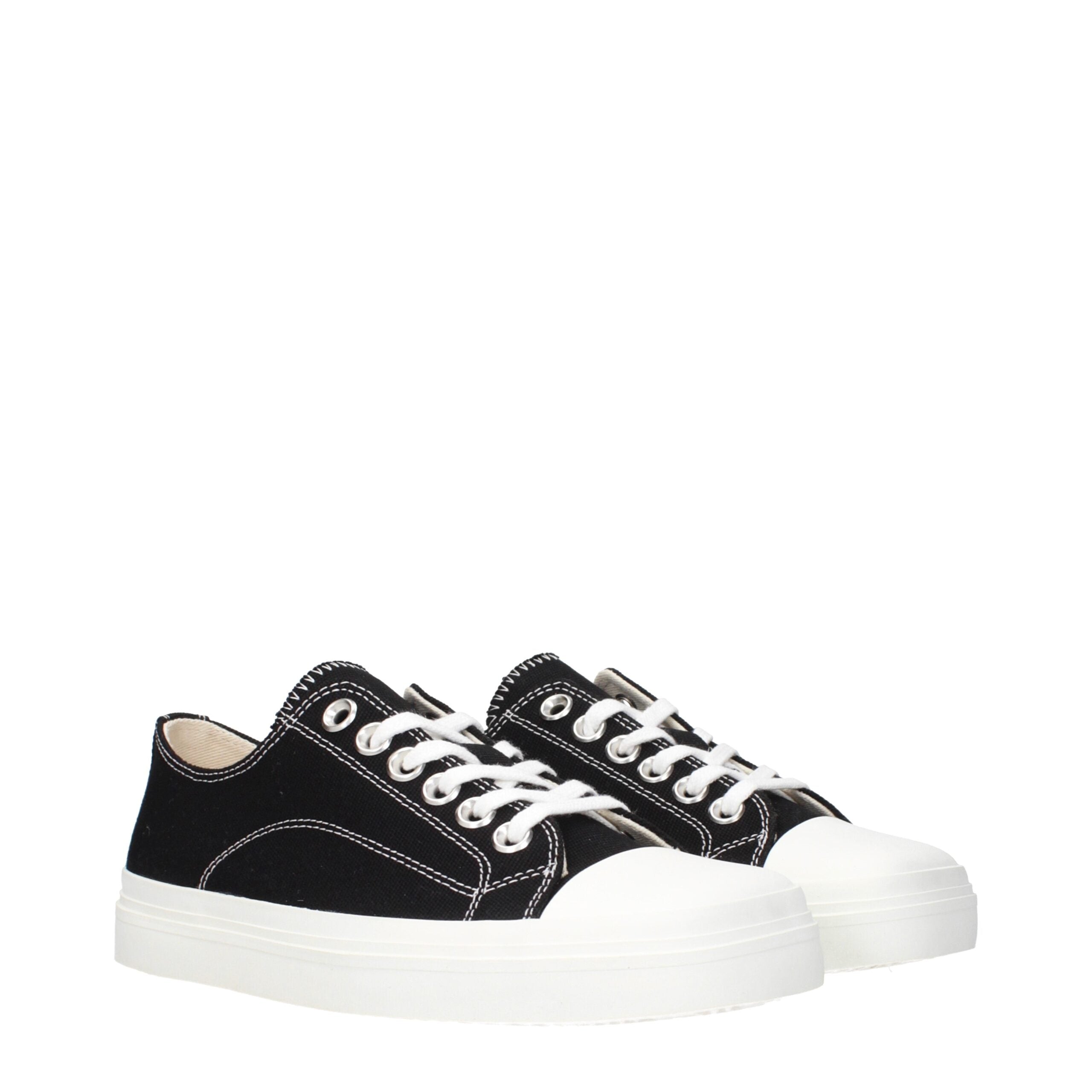 Black Fabric Low Top Sneakers