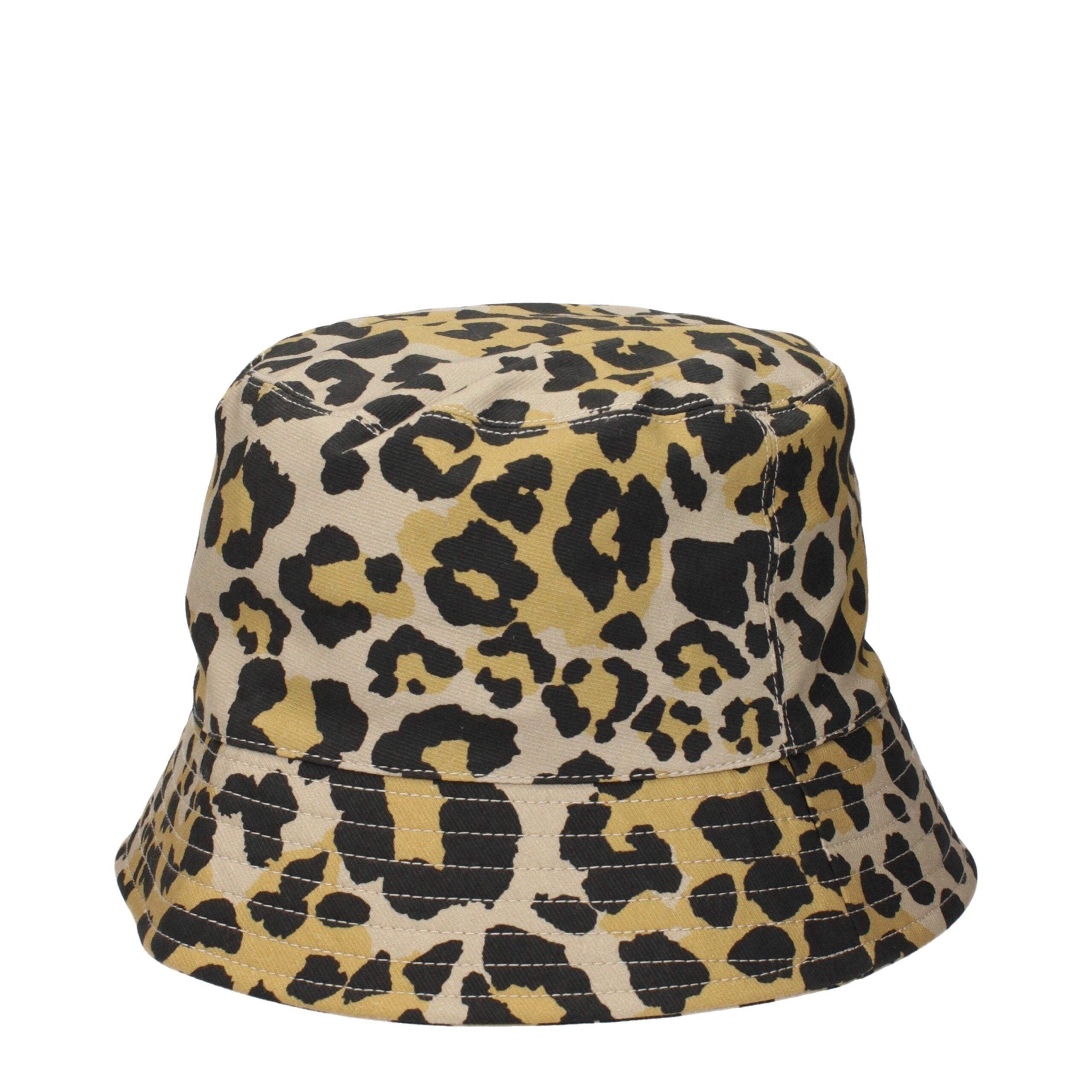 Beige Cotton Bucket Hat