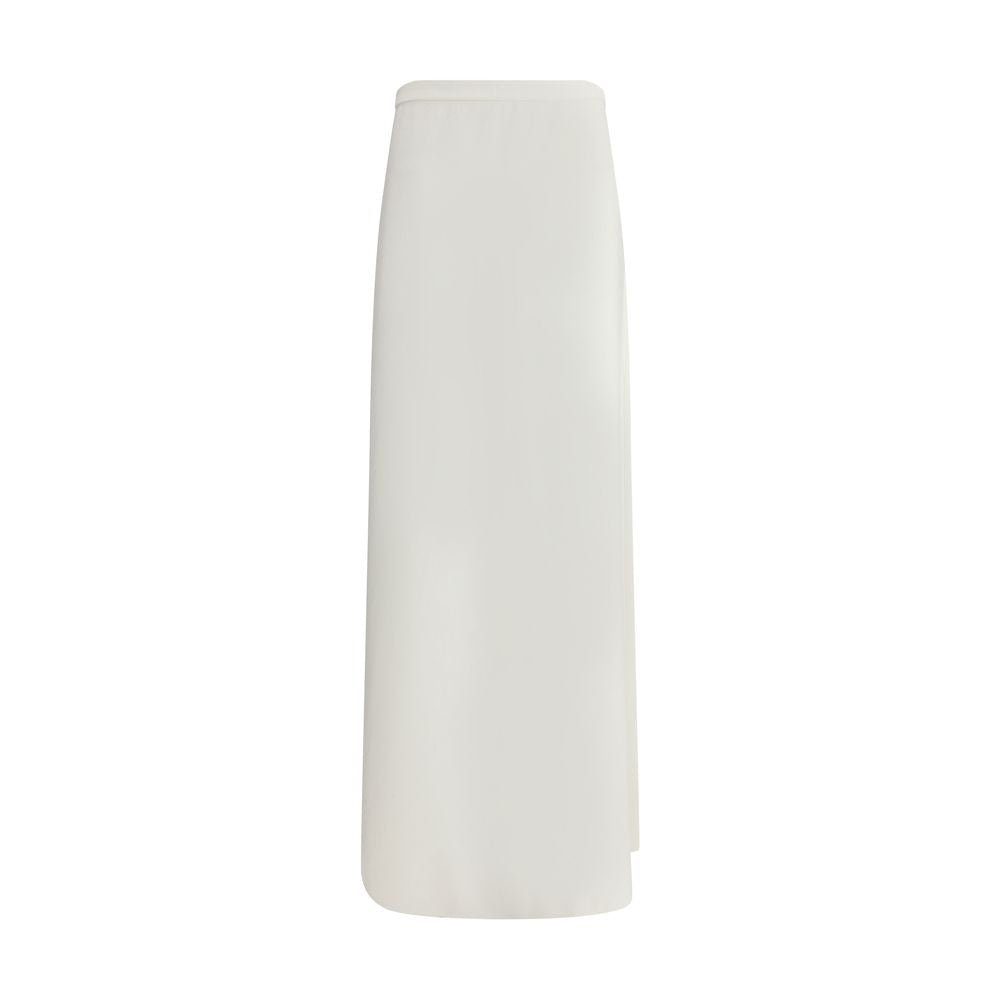 White Viscose Long Skirt