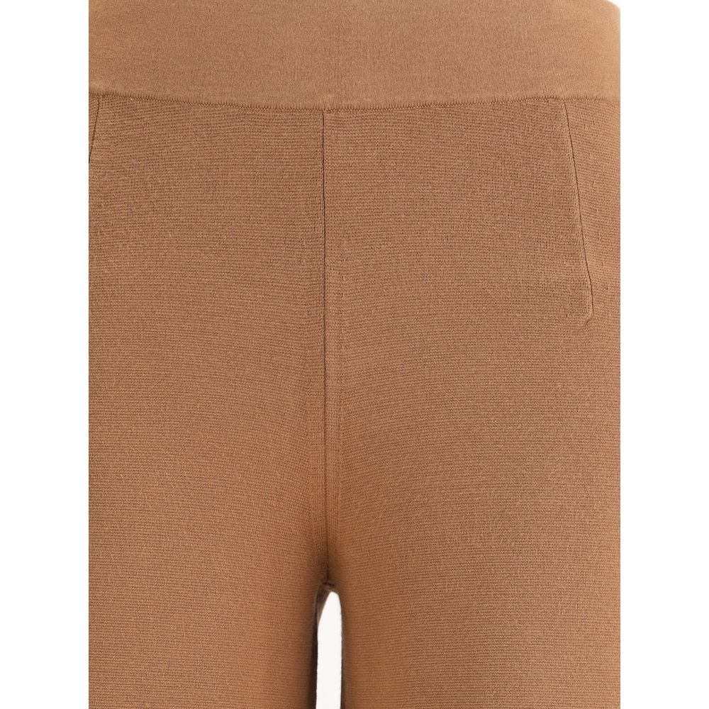Brown Viscose Casual Pants