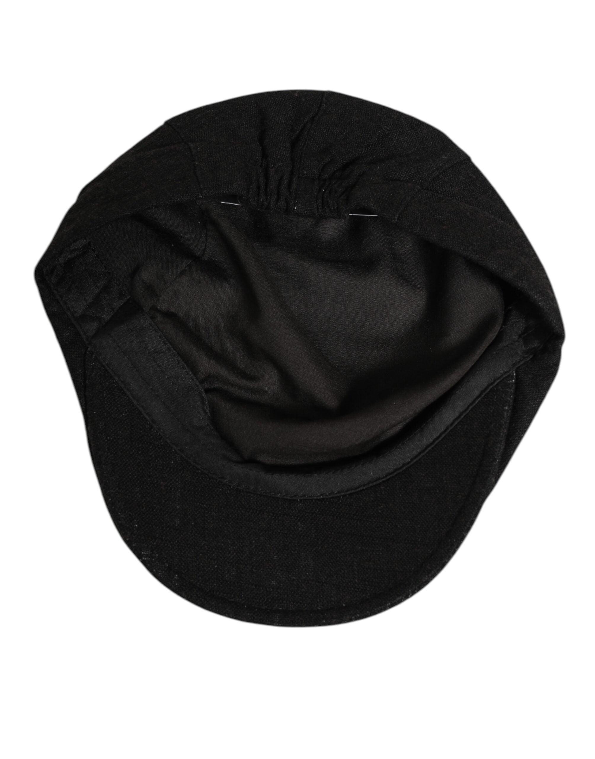 Black Cotton DG Logo Newsboy Cloth Capello Hat