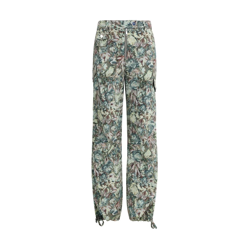 Multicolor Cotton Casual Pants