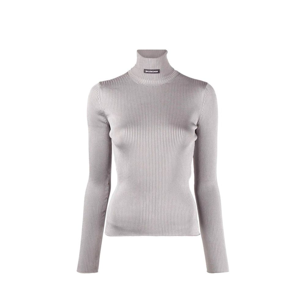 Gray Polyester Turtleneck