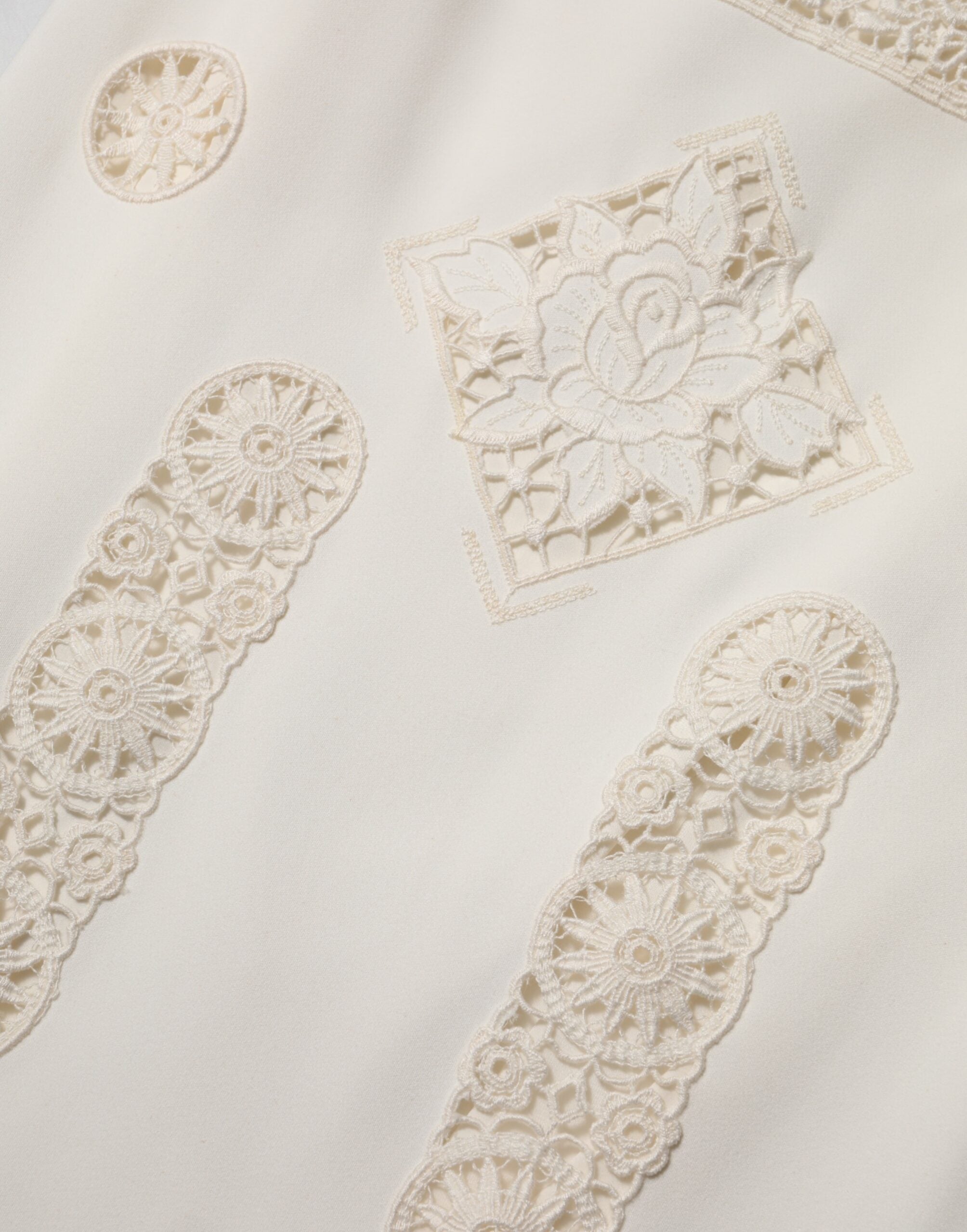 White Floral Lace Sleeveless Midi Dress