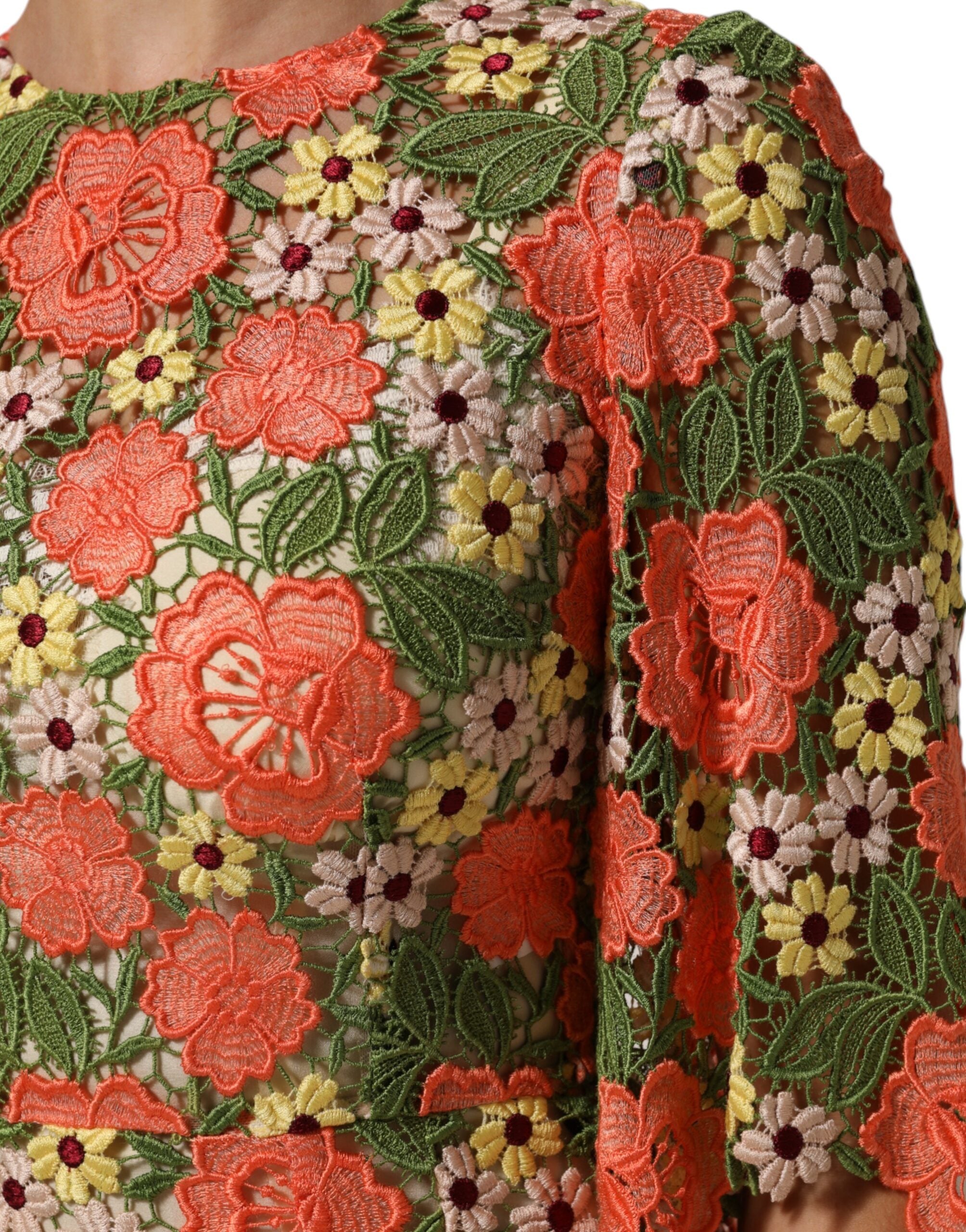 Multicolor Floral Embroidery Aline Mini Dress