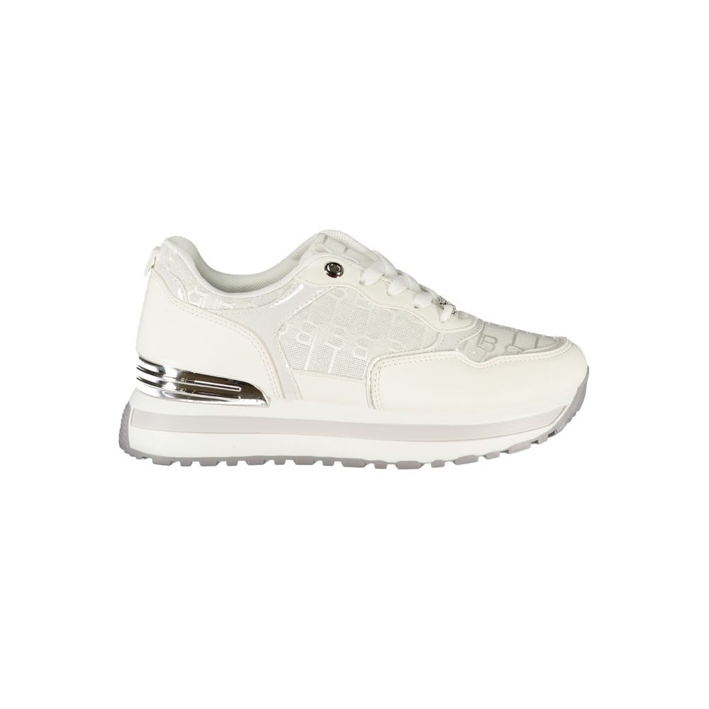 White Polyester Women Sneaker