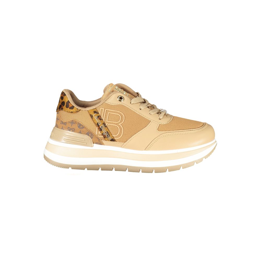 Brown Polyester Women Sneaker