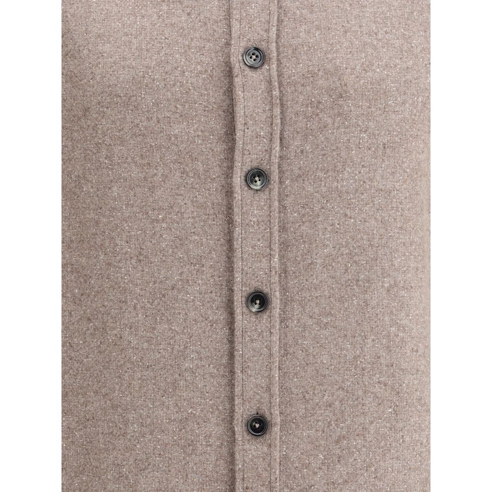 Brown Cashmere Dress Shirt