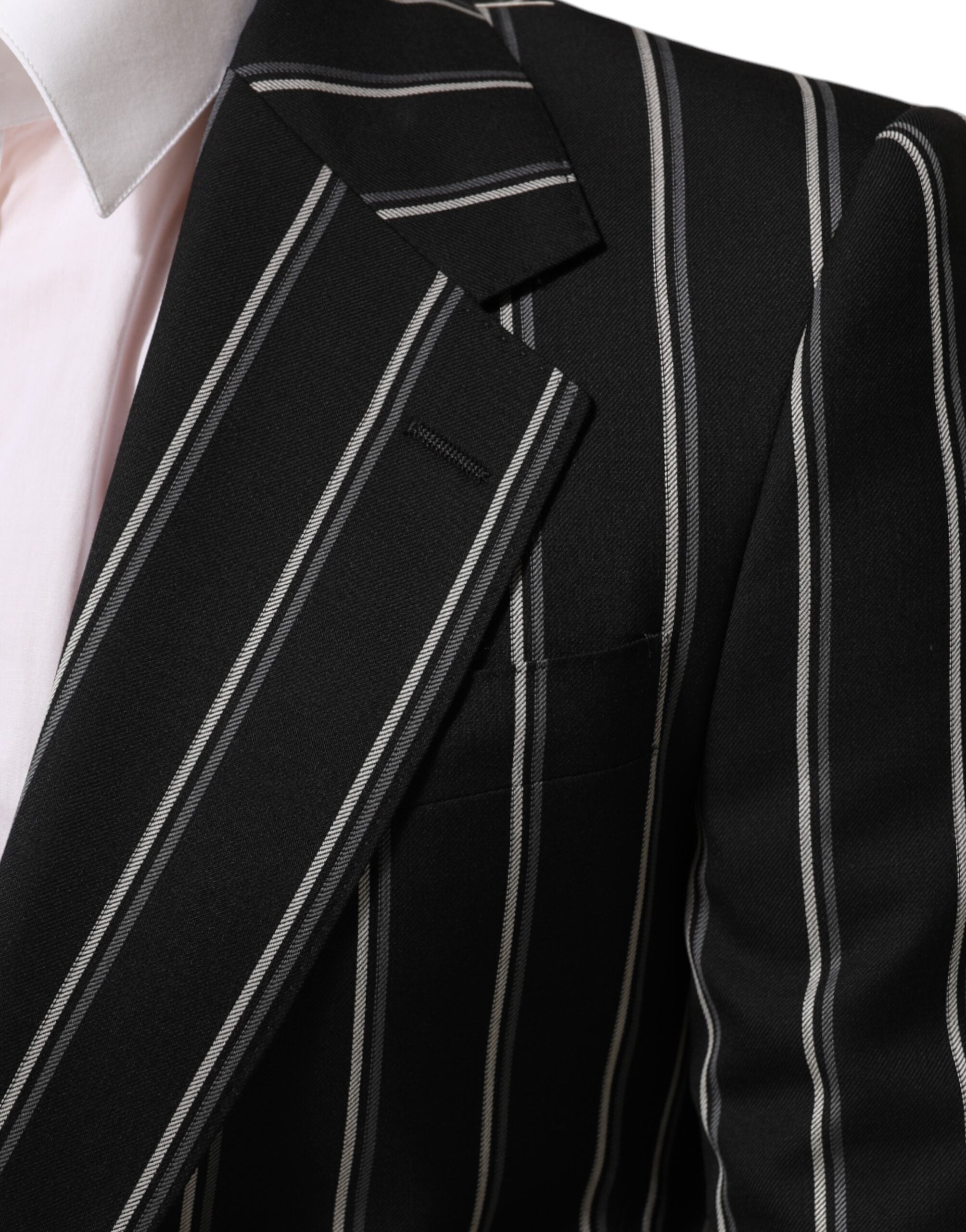 Black Stripes SICILIA 1 Button Suit Blazer
