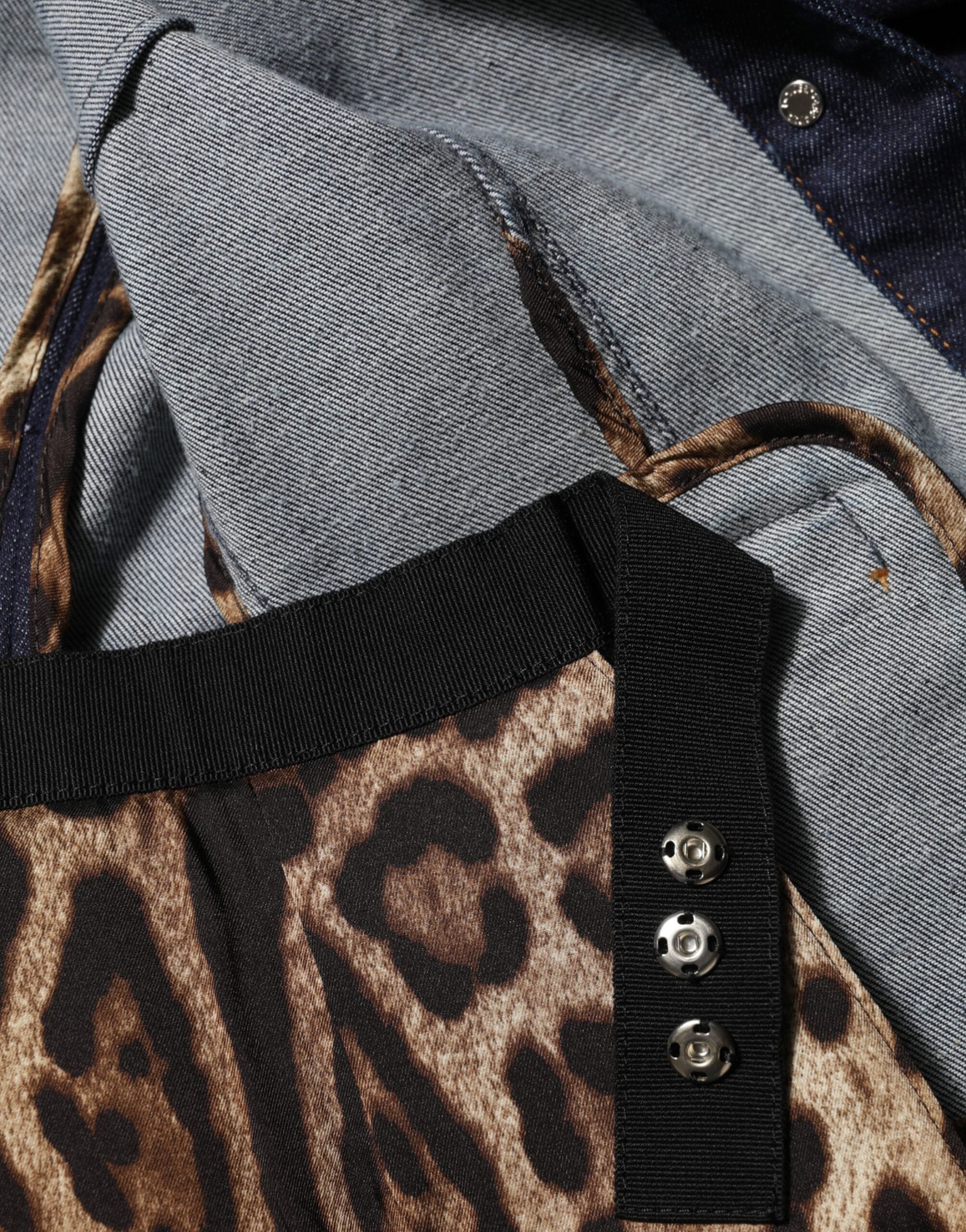 Dark Blue Cotton Collared Denim Coat Jacket