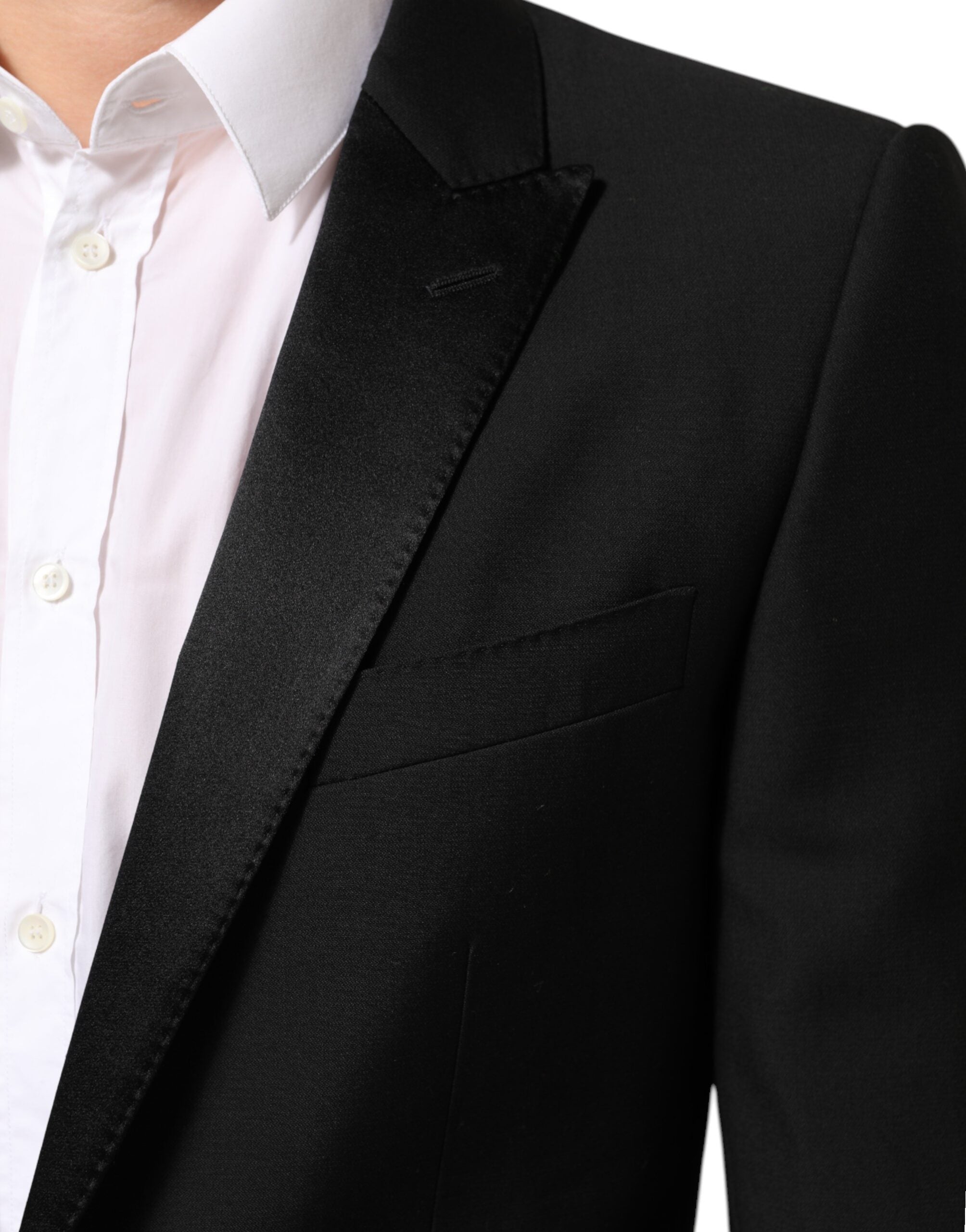 Black Wool MARTINI 2 Button Men Suit Blazer