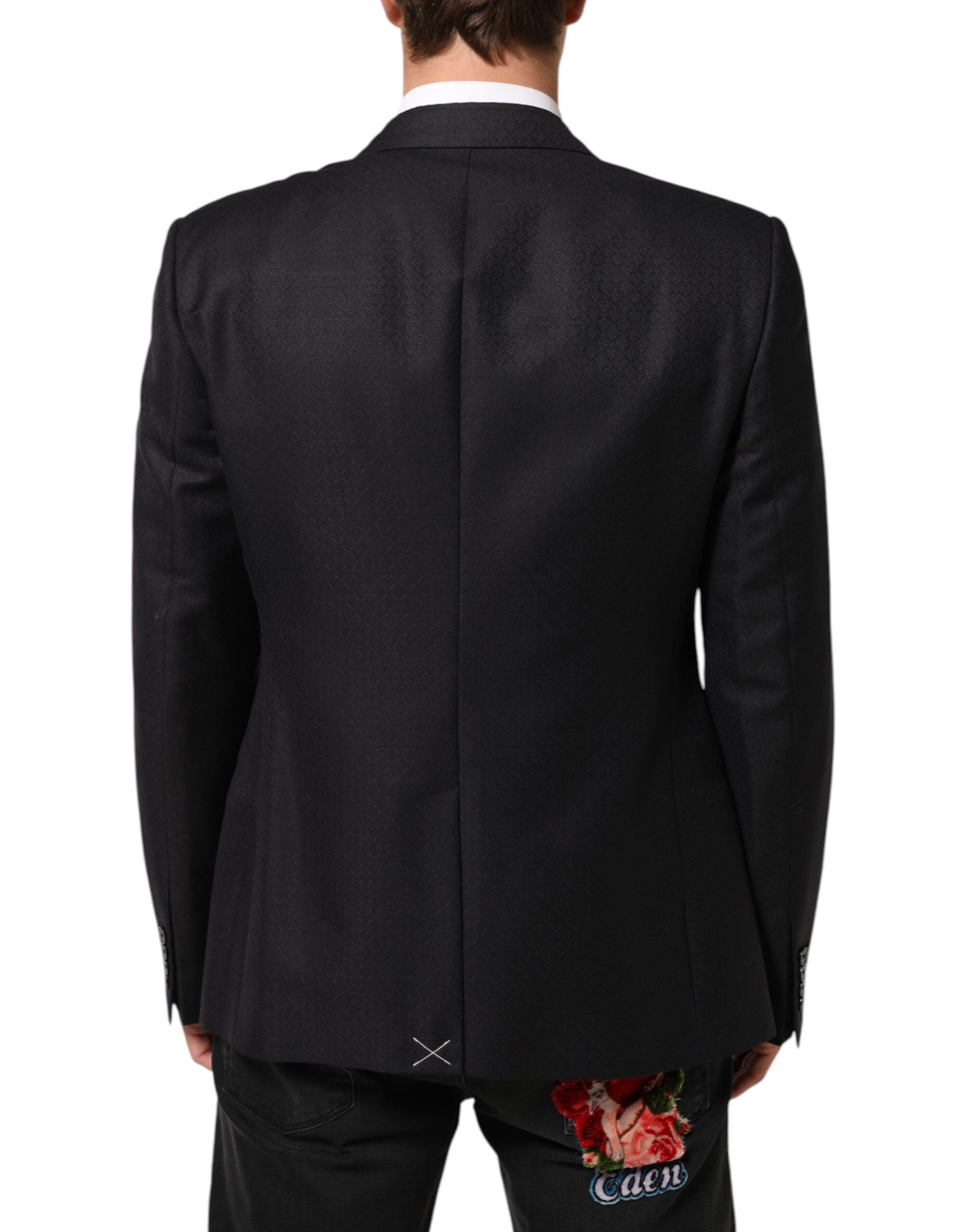 Black Wool 2 Buttons Suit Jacket Men Blazer