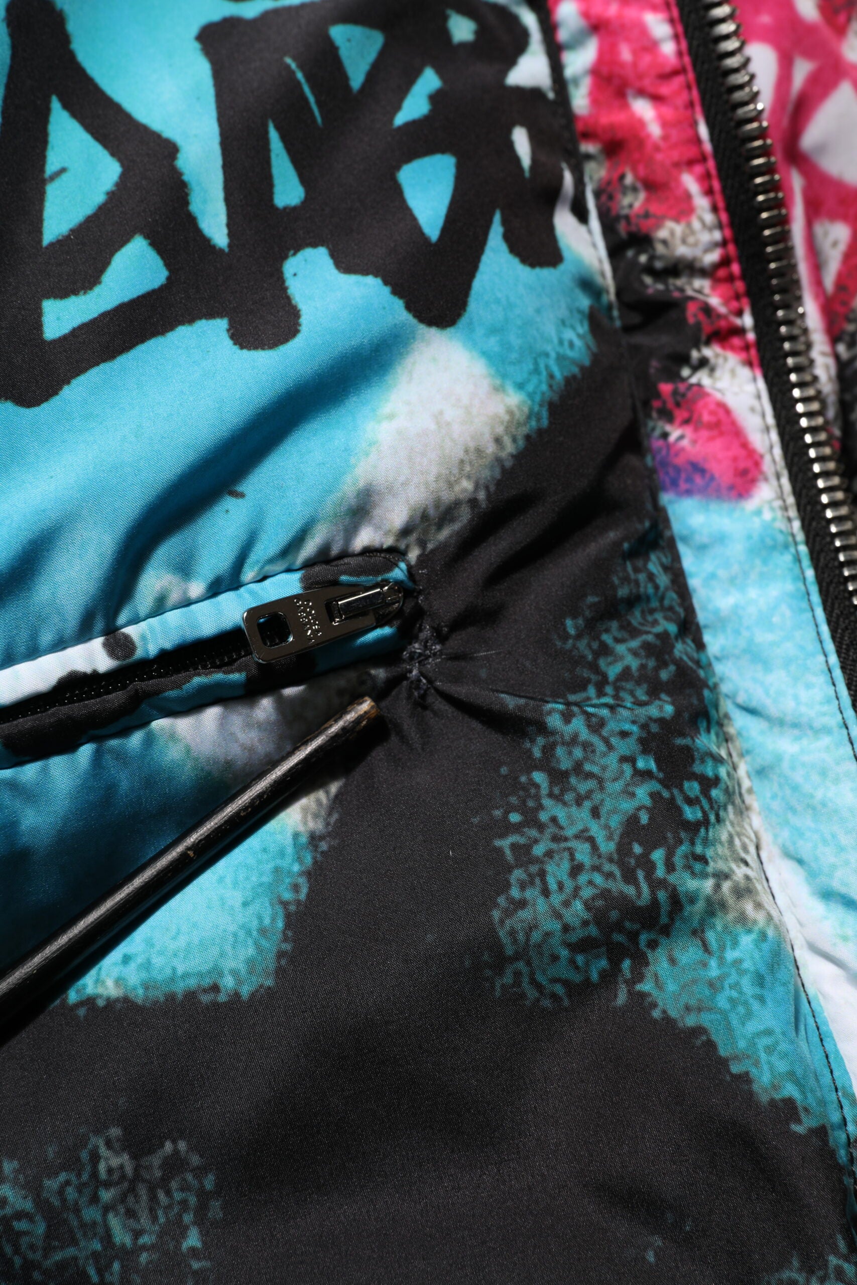 Multicolor Graffiti Hooded Sportswear Vest Jacket