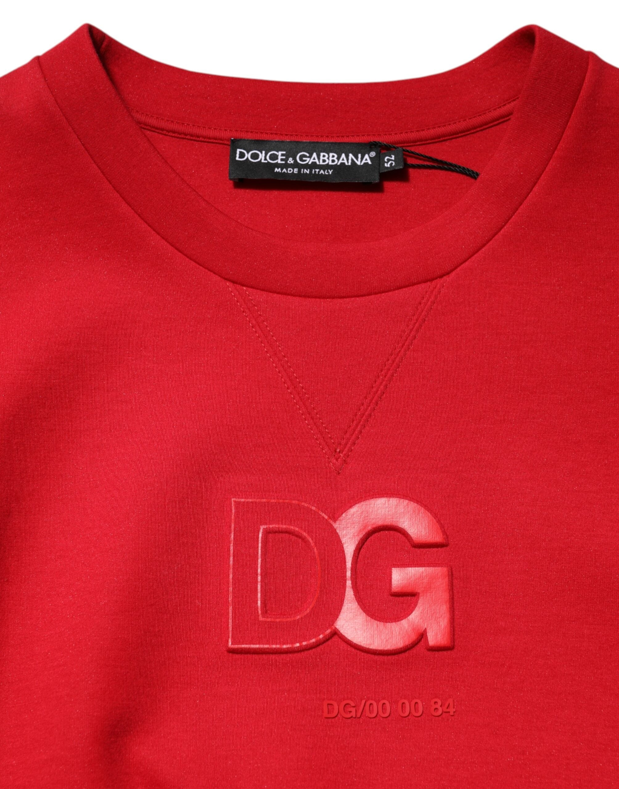 Red DG Logo Crew Neck Men Sweatshirt Sweater