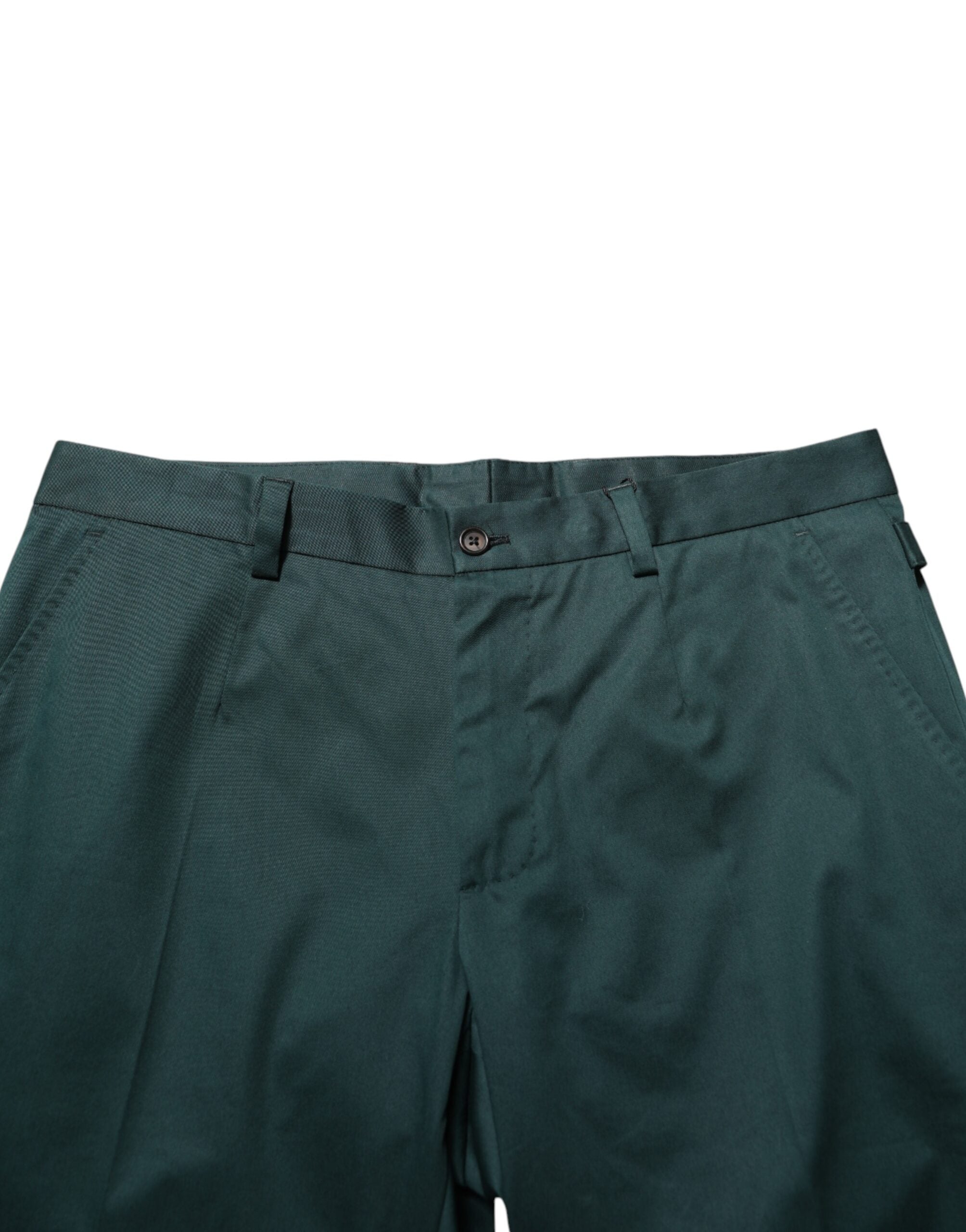 Green Cotton Formal Dress Men Trouser Pants