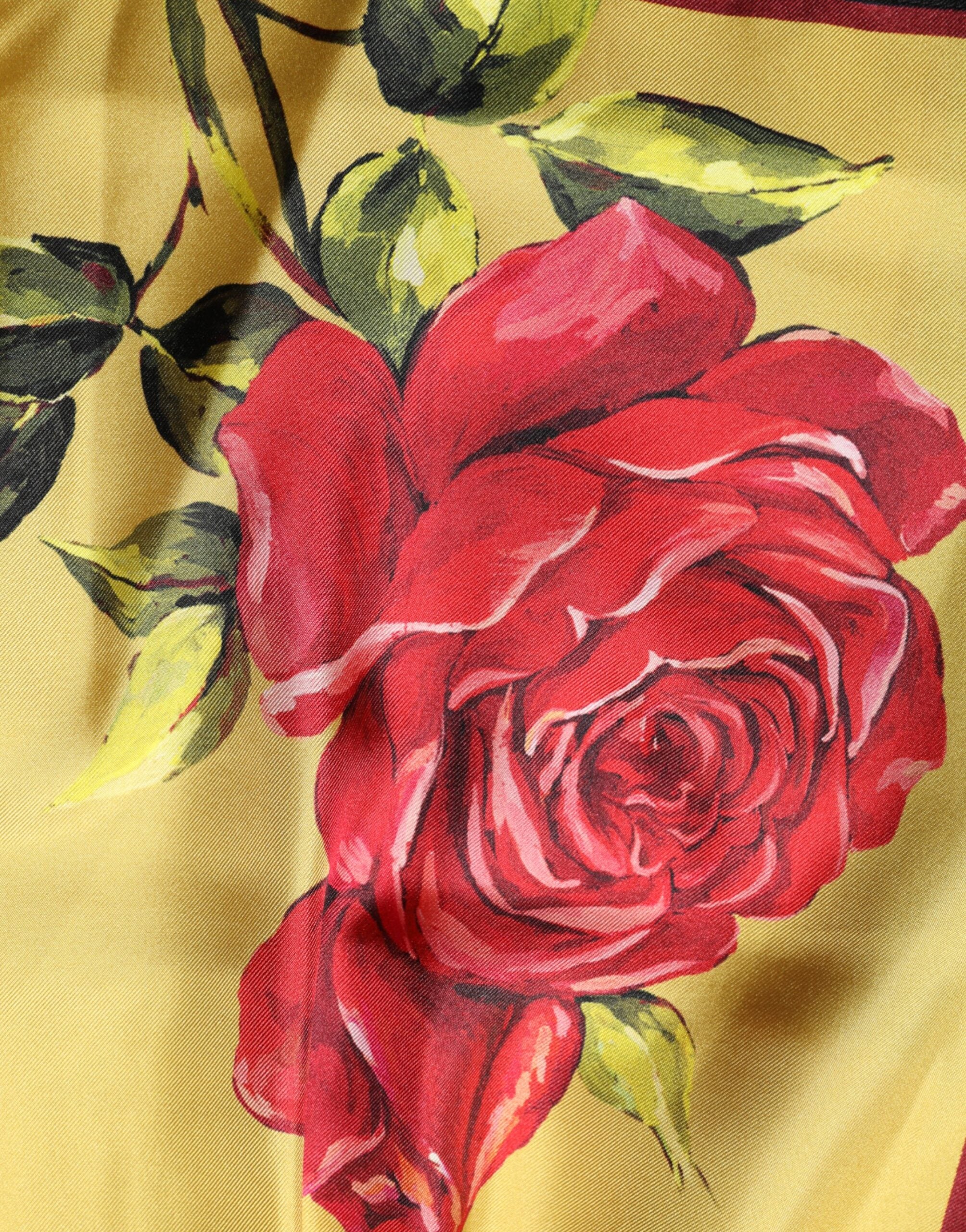 Yellow Floral Print Silk Men Bermuda Shorts