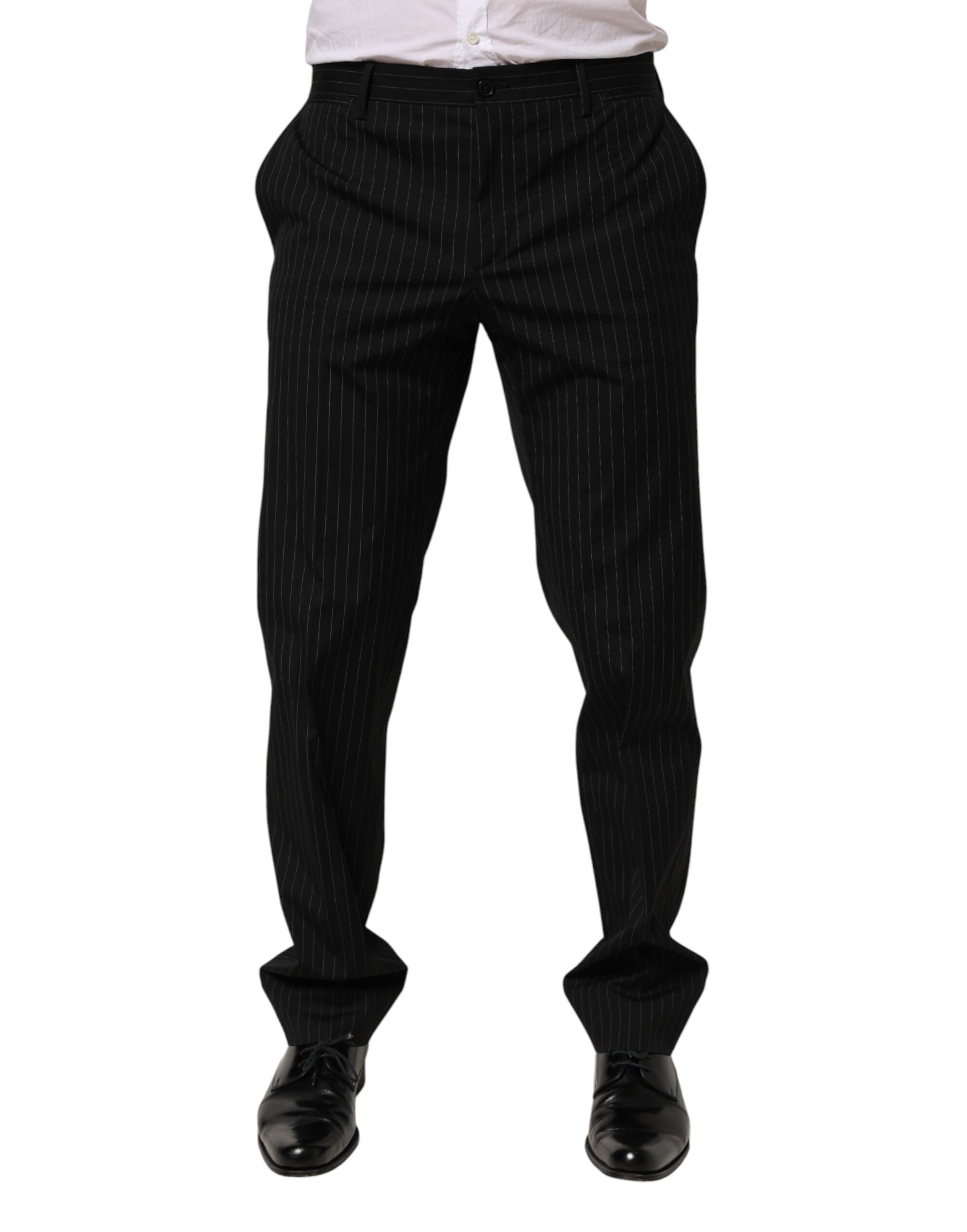 Black Striped Dress Formal Men Trouser Pants