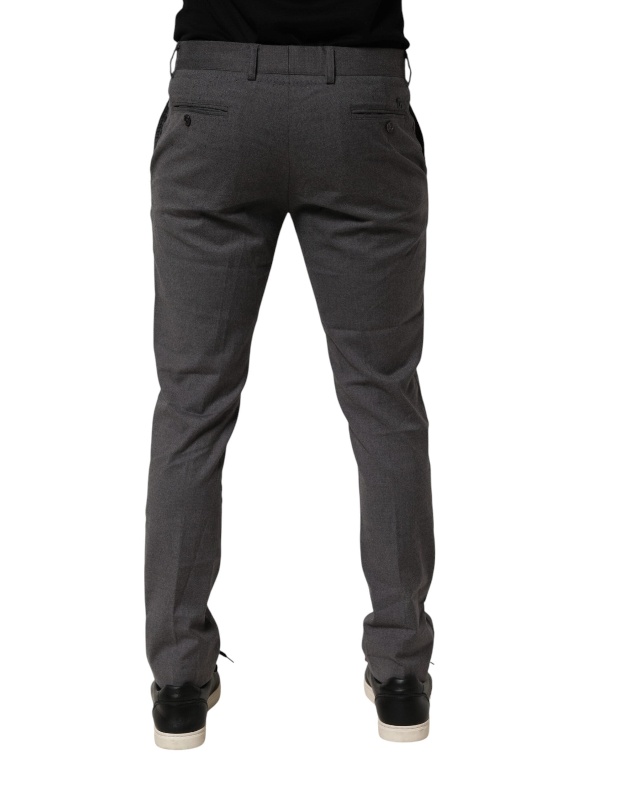 Gray Polyester Formal Dress Trouser Pants