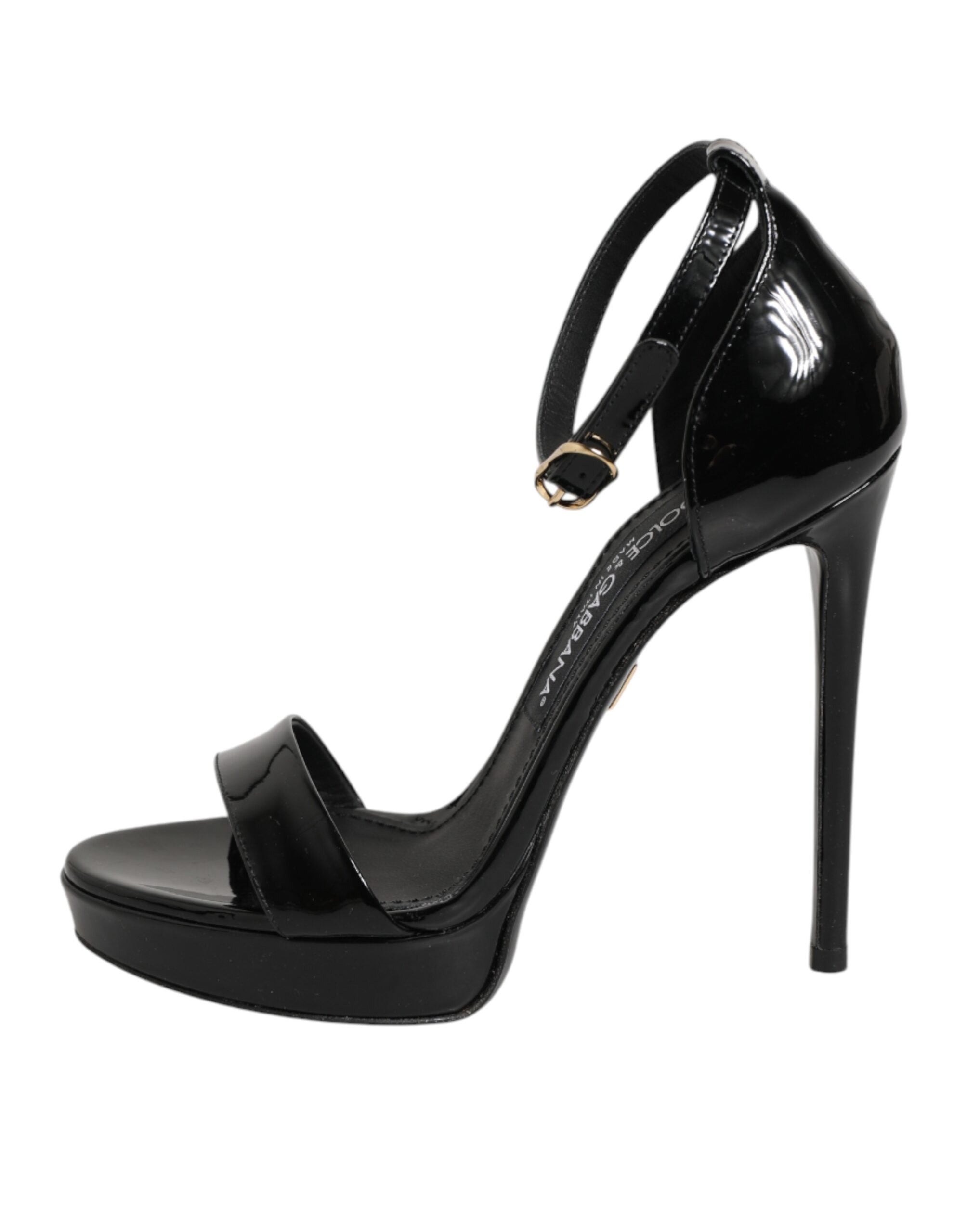 Black Leather Platform Keira Sandals Shoes