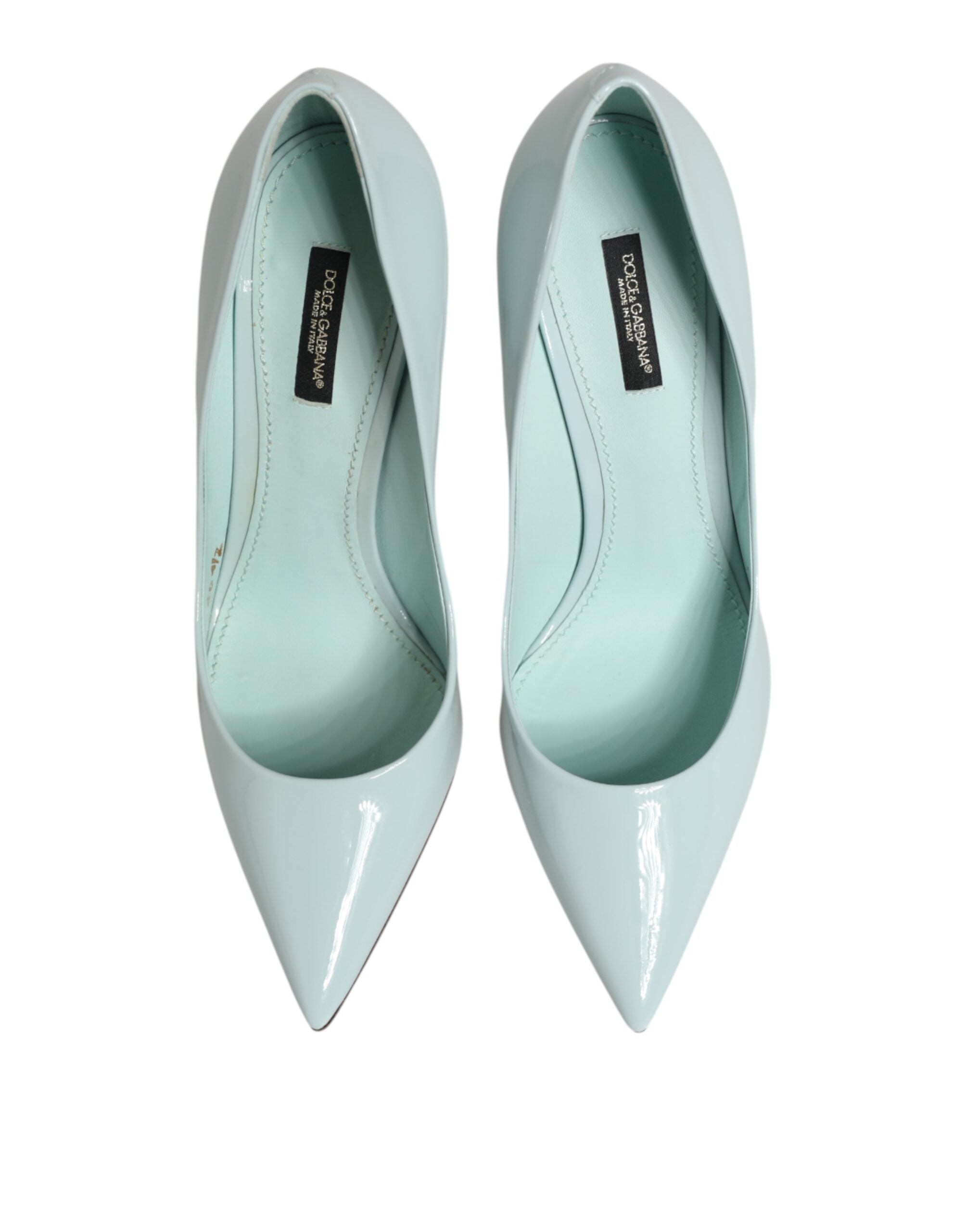 Mint Green Leather Stiletto Heels Pumps Shoes