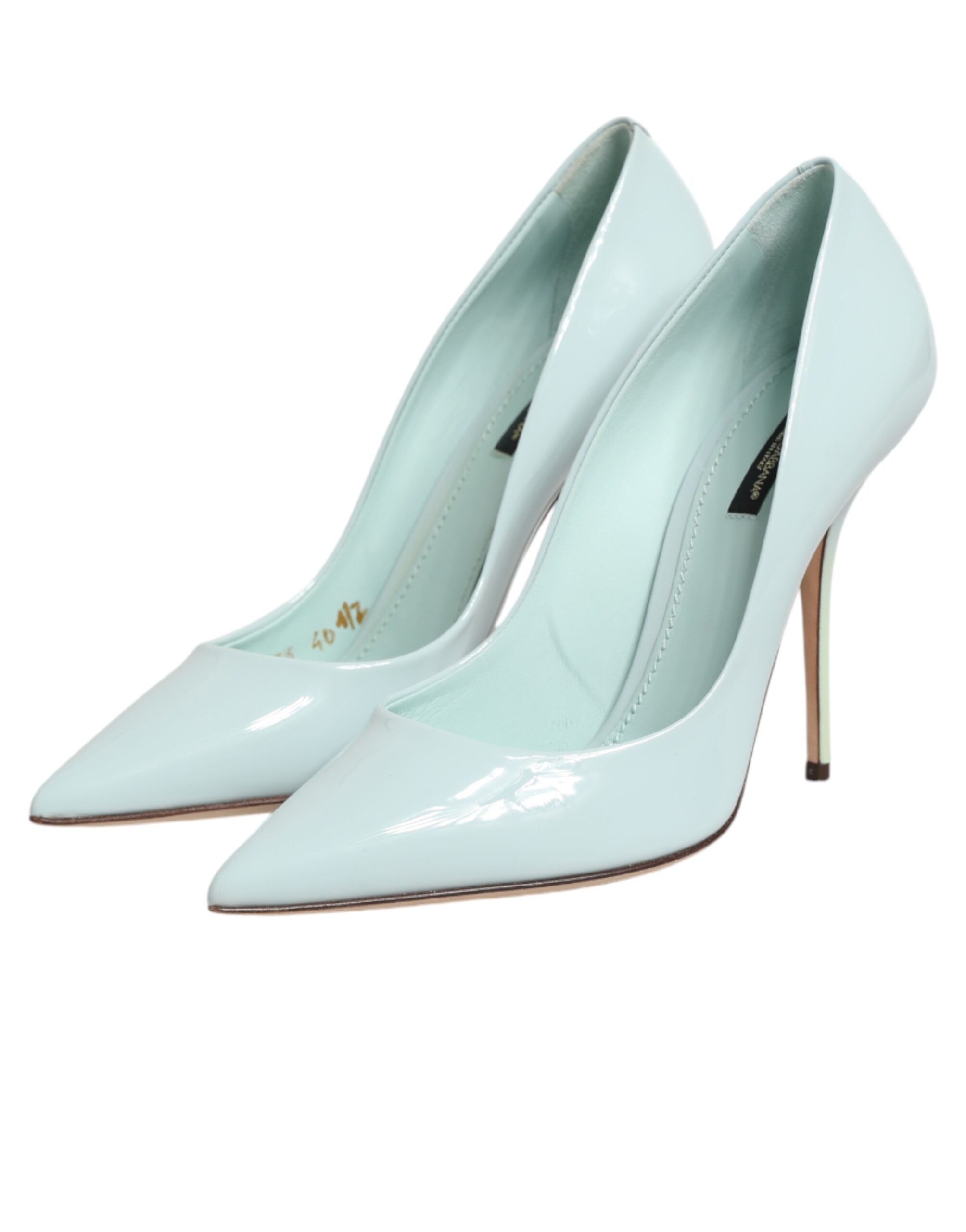 Mint Green Leather Stiletto Heels Pumps Shoes