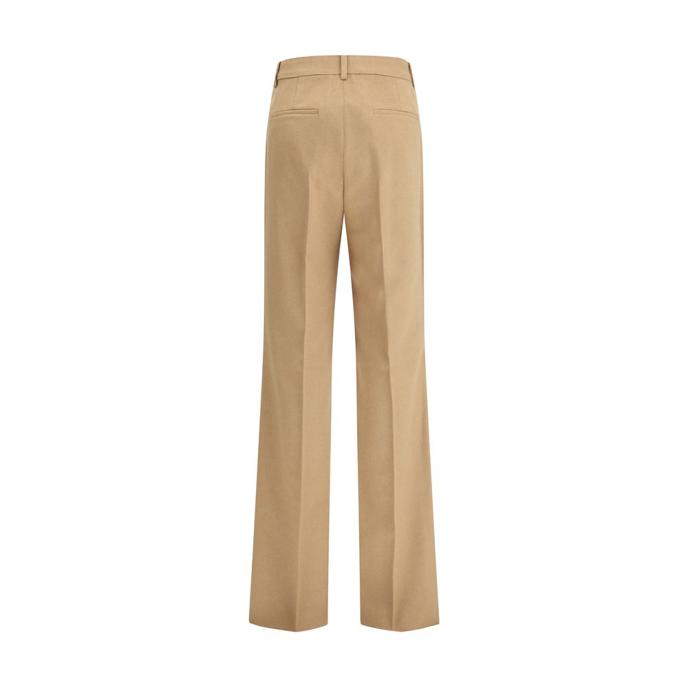 Beige Camel Hair  Casual Pants