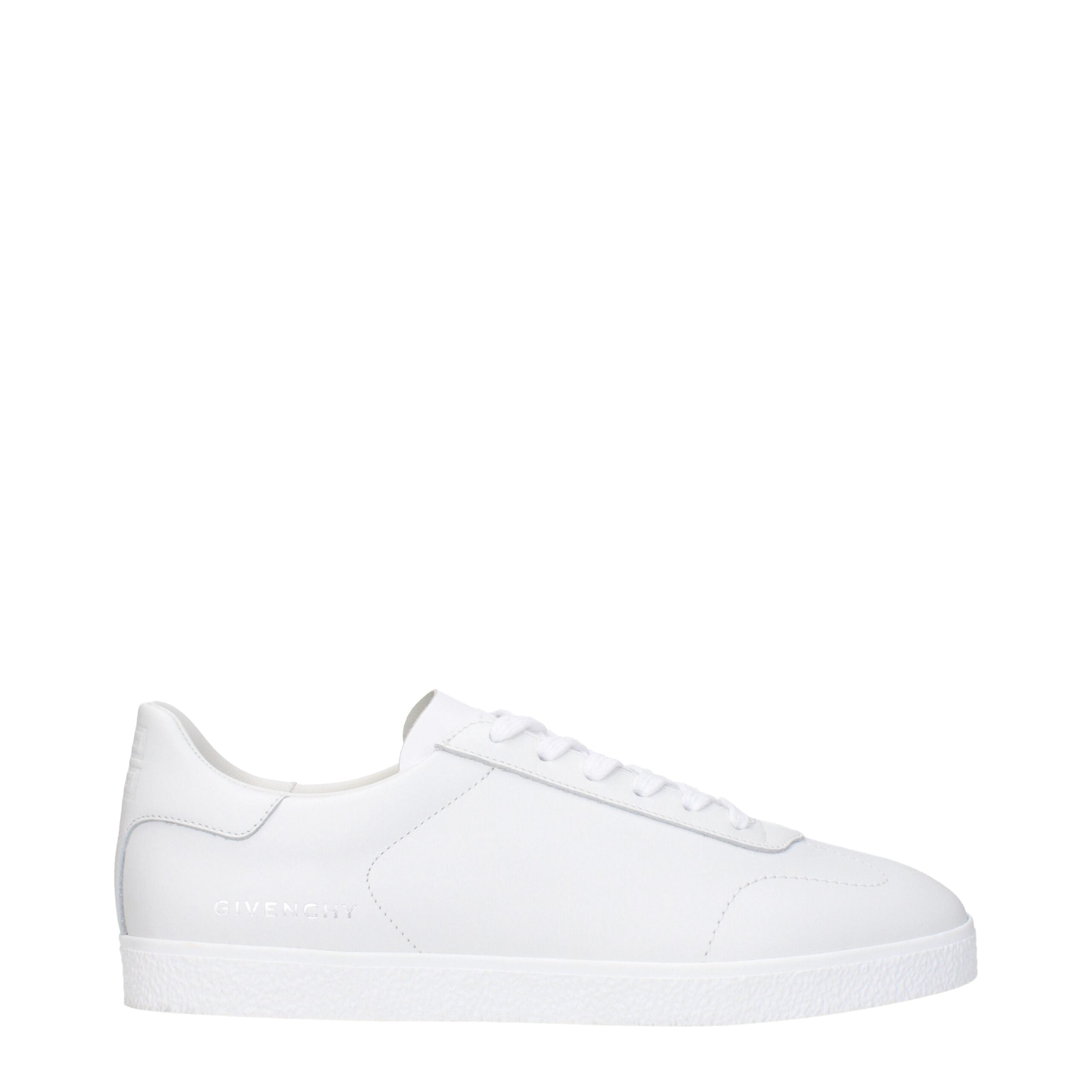White Leather Low Top Sneakers