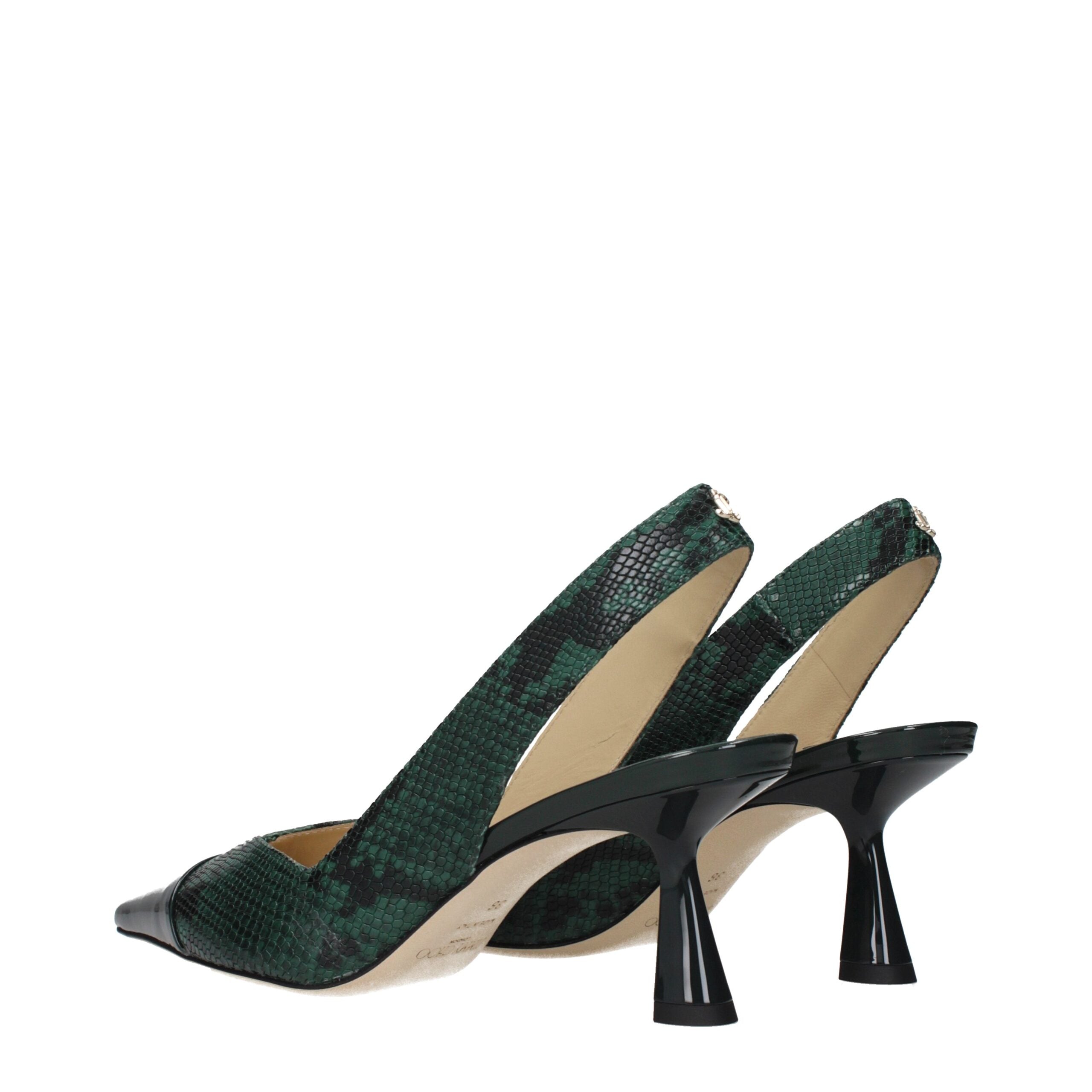 Green Leather High Heel Pumps