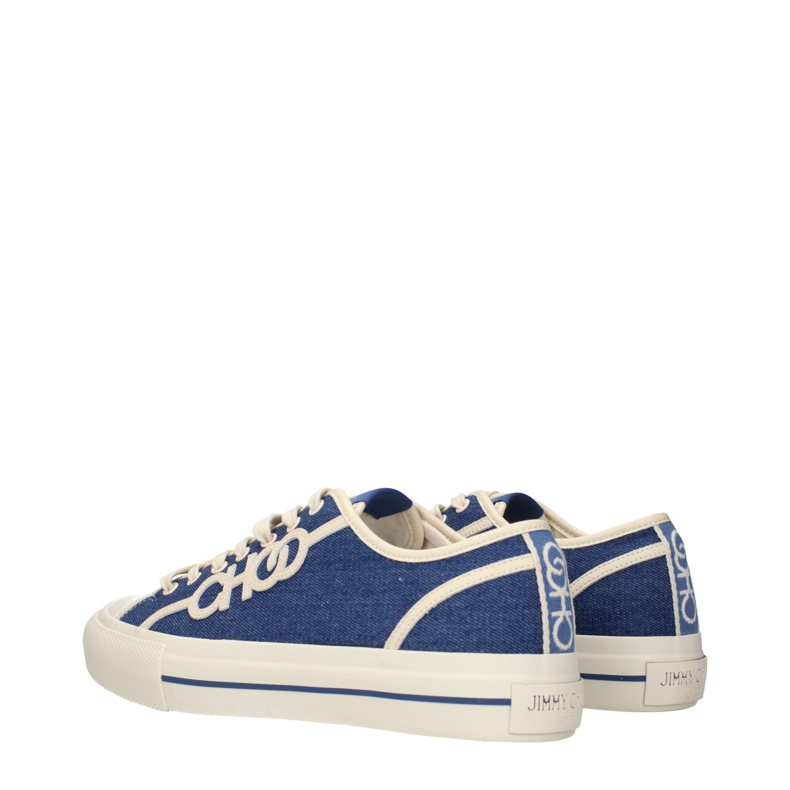Blue Fabric Low Top Sneakers